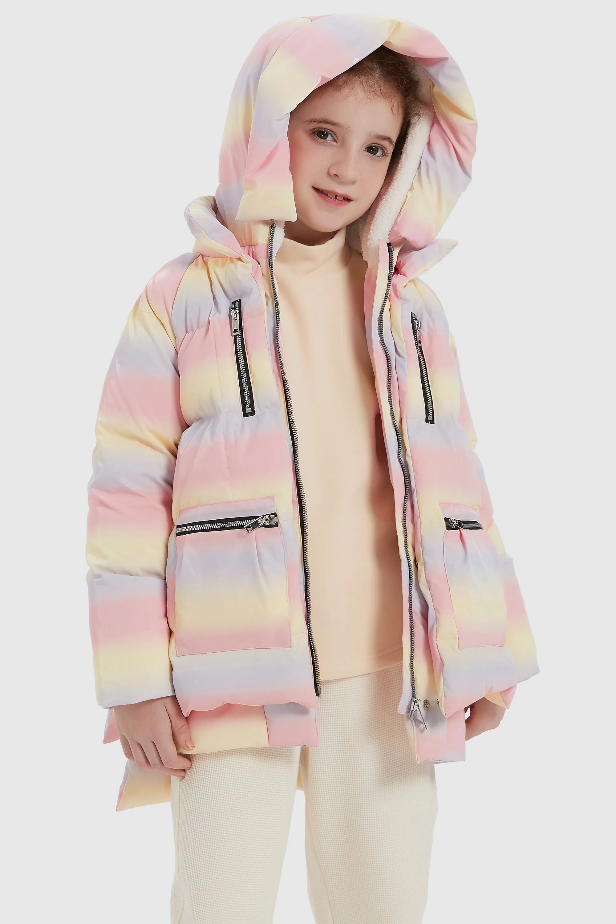 092 Colorlay Colorful Reflective Down Jacket for Kids