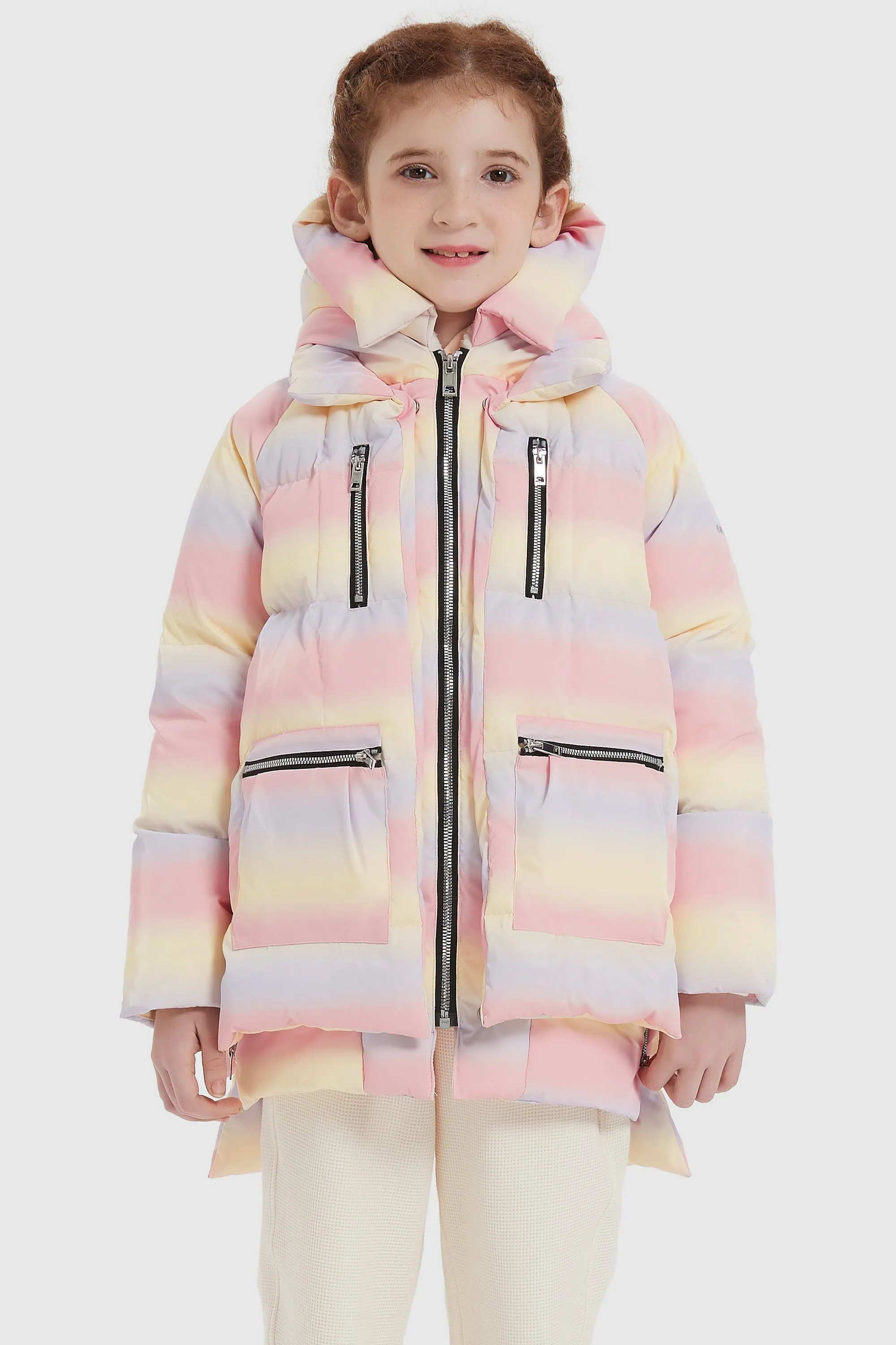 092 Colorlay Colorful Reflective Down Jacket for Kids