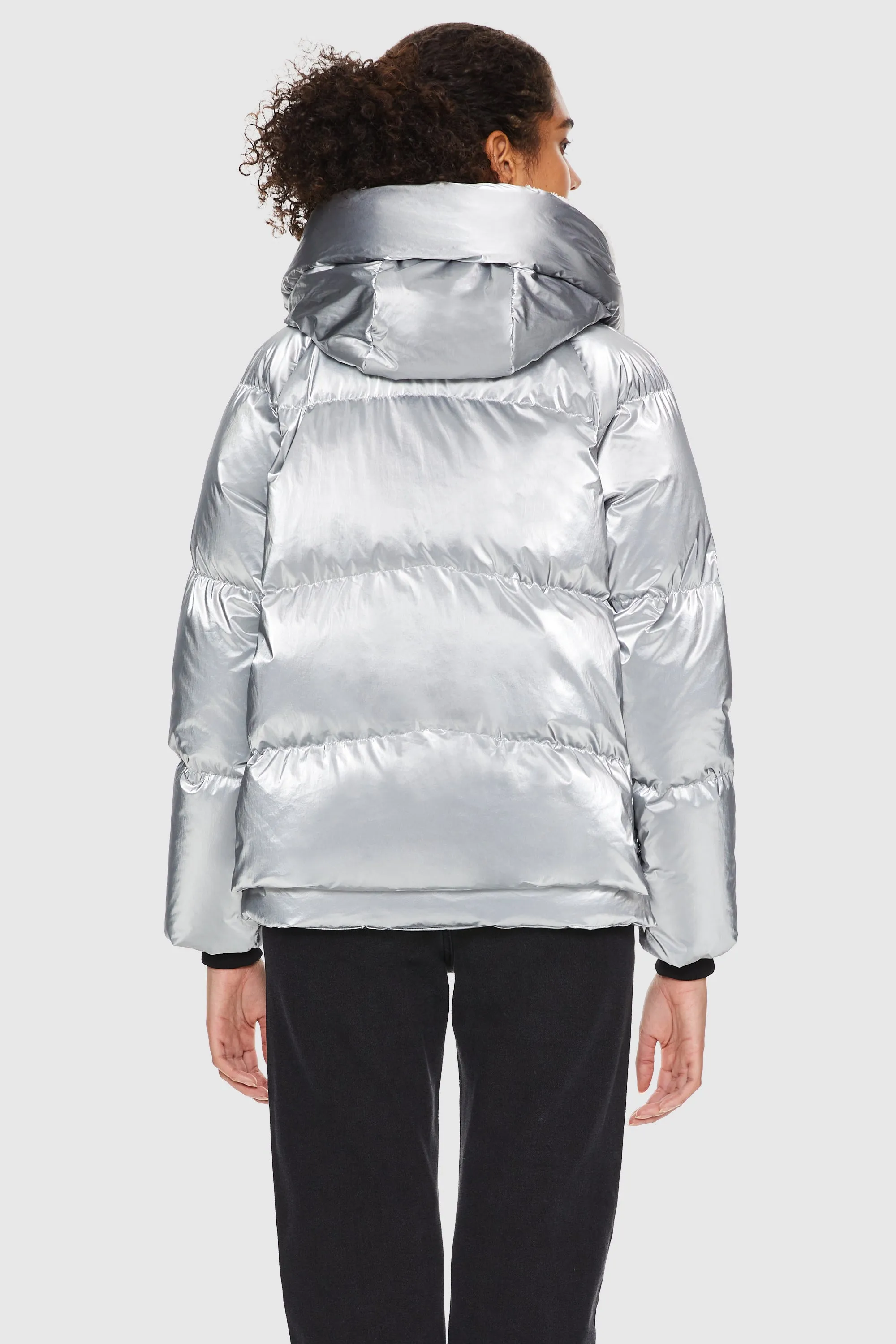 092 Cosmos Cropped Metallic Down Jacket