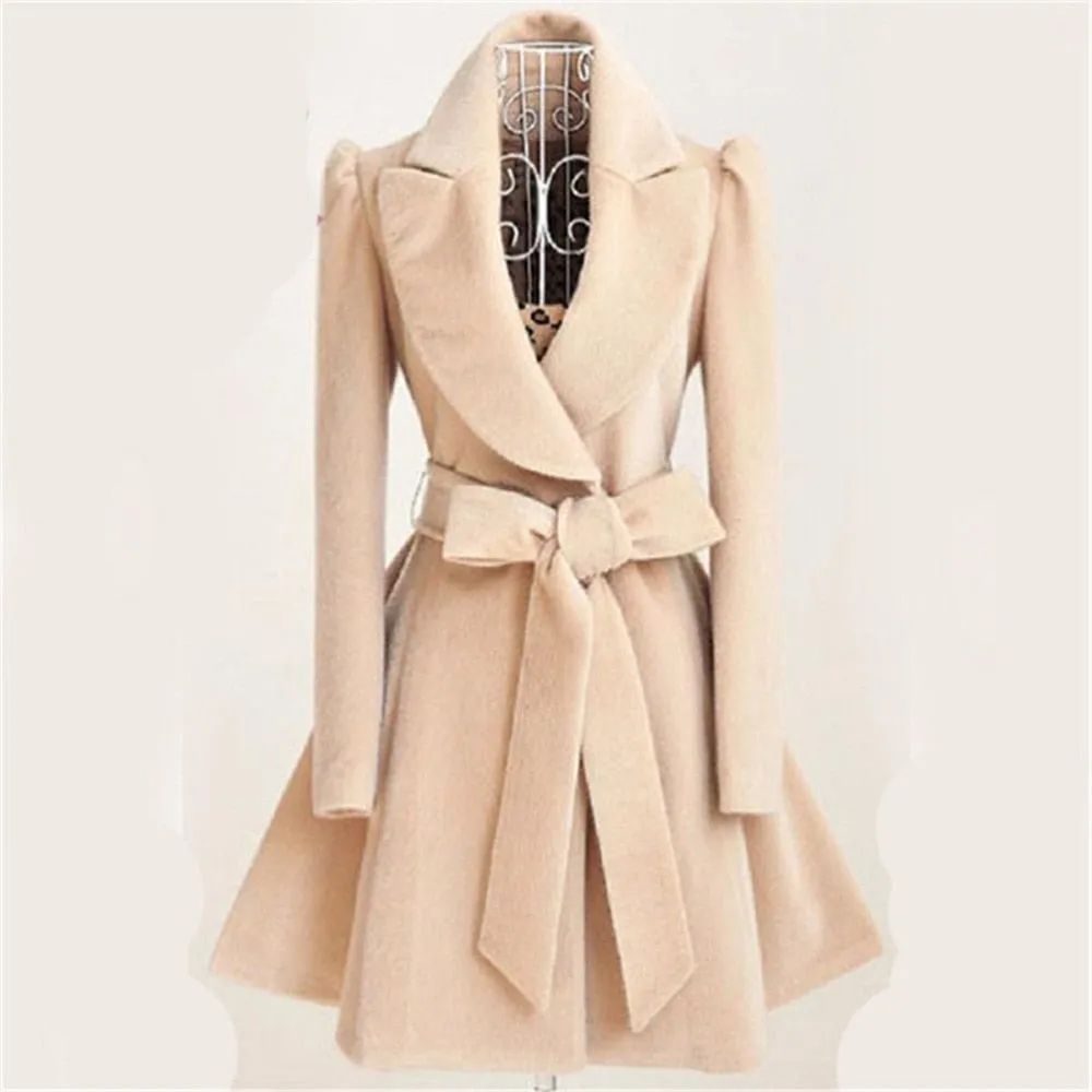 2017 Especially long trench coat for women Slim female coat Sashes down Windbreaker Outerwear Autumn winter female trench coat