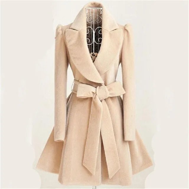 2017 Especially long trench coat for women Slim female coat Sashes down Windbreaker Outerwear Autumn winter female trench coat