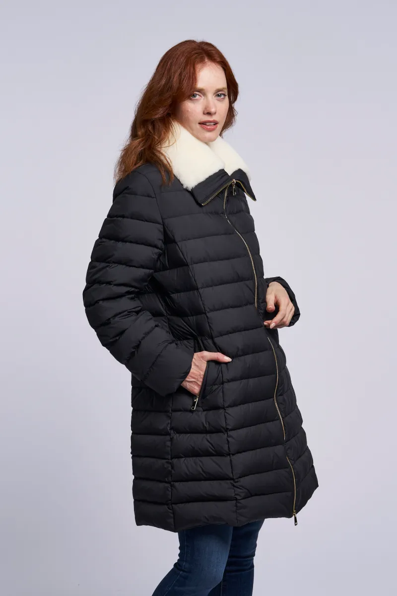 4281 Down coat shearling collar