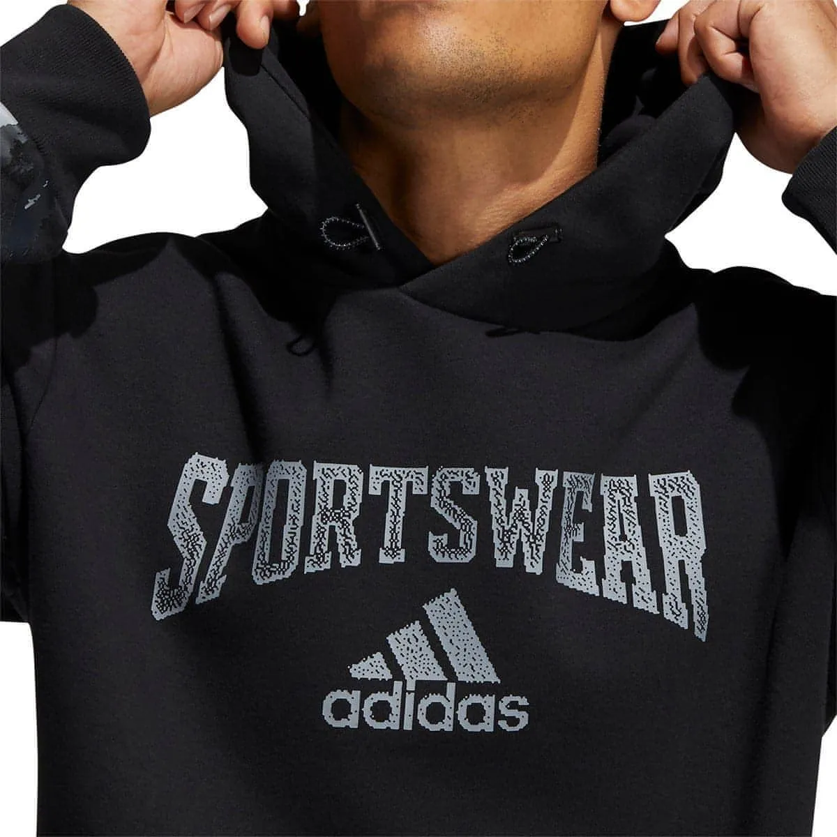 adidas Reverse Retro Future Icons Graphic Mens Hoody - Black