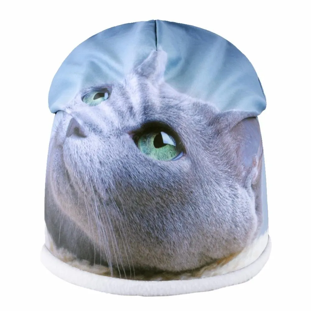 Adults Warm 3d Printed Cat Slouch Beanies Hats for Men and Women