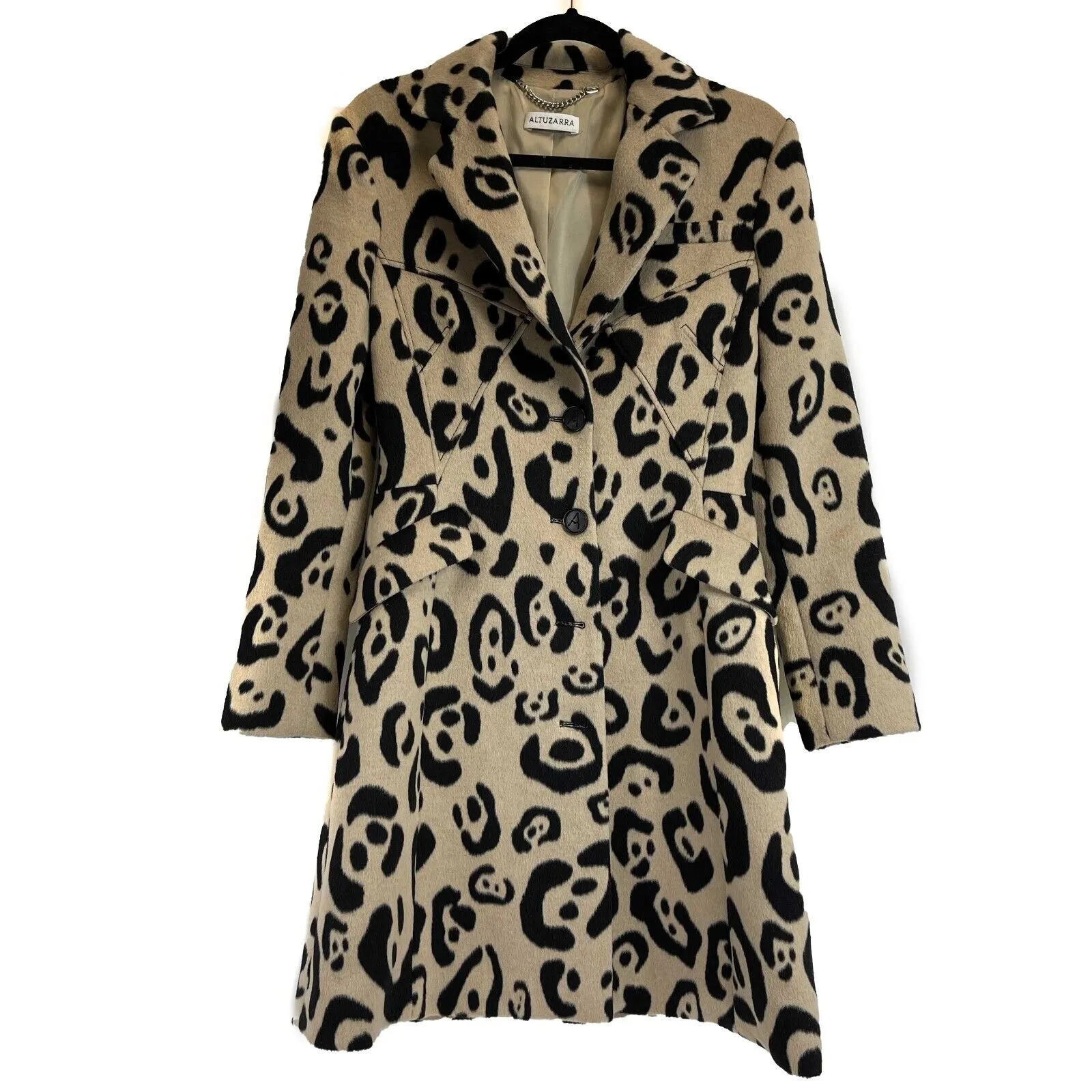 Altuzarra - Leopard-Print Button Down Wool Coat / Jacket - Size S