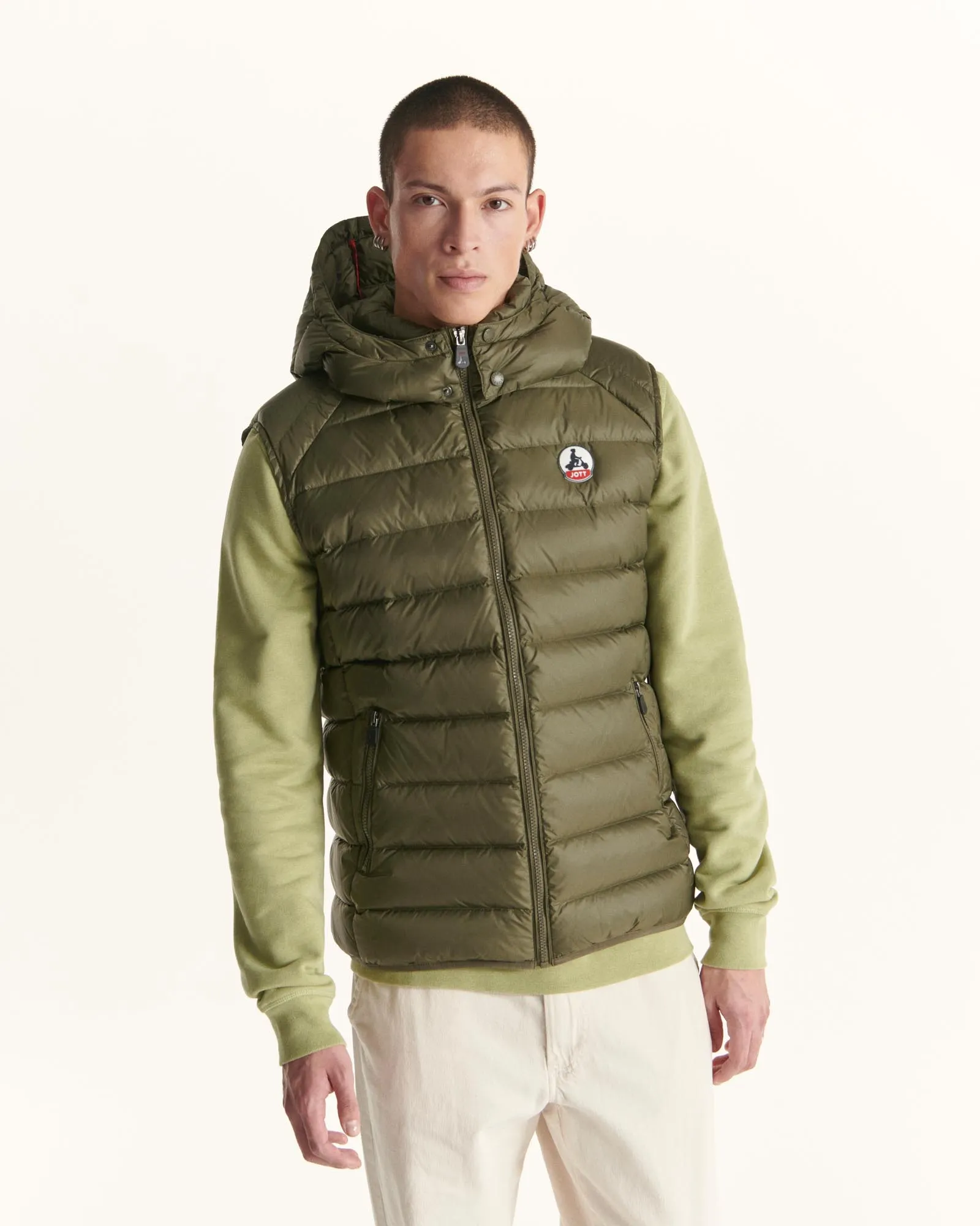 Army Sleevless down jacket Silver