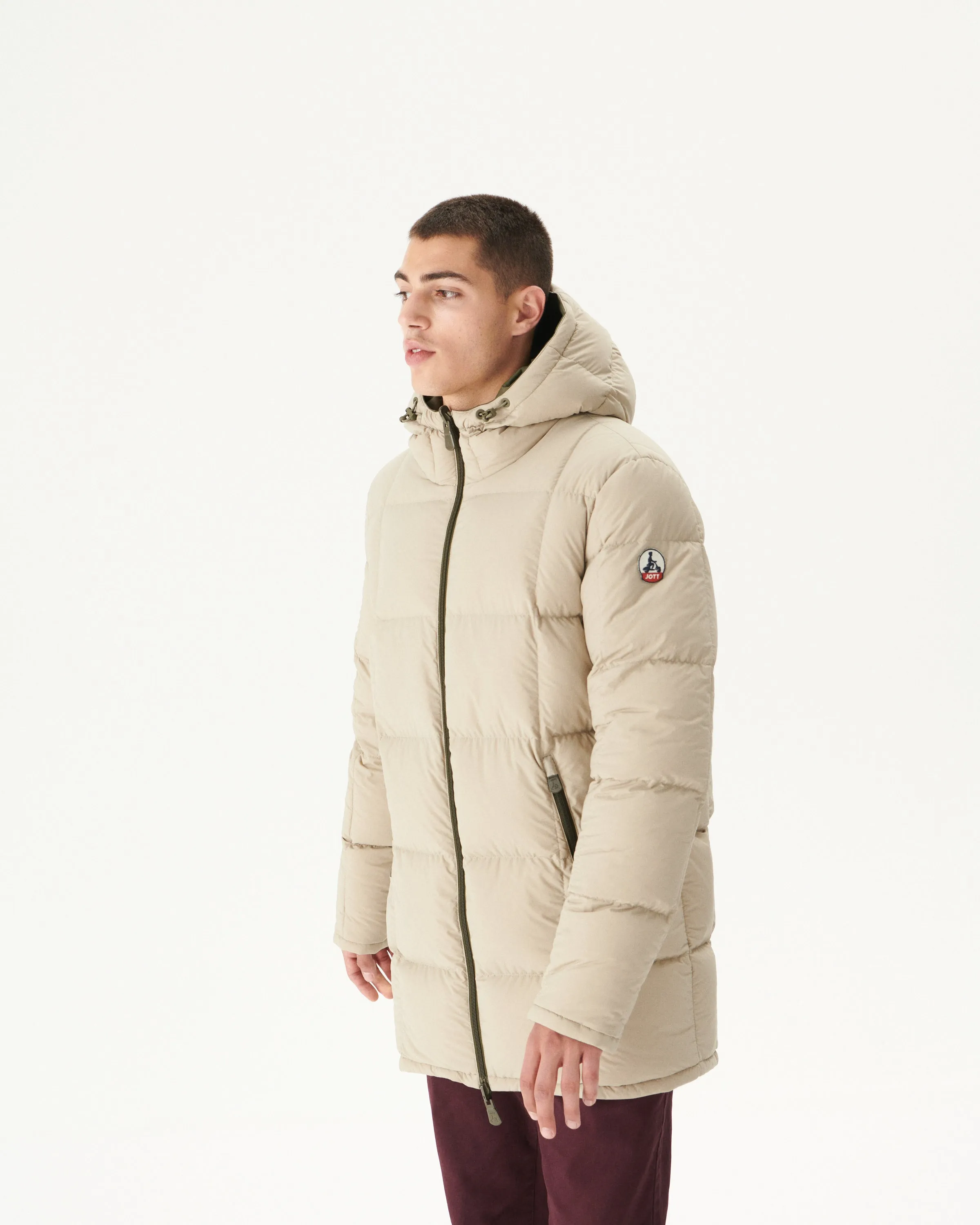 Army/Beige Warm hooded down jacket Toronto