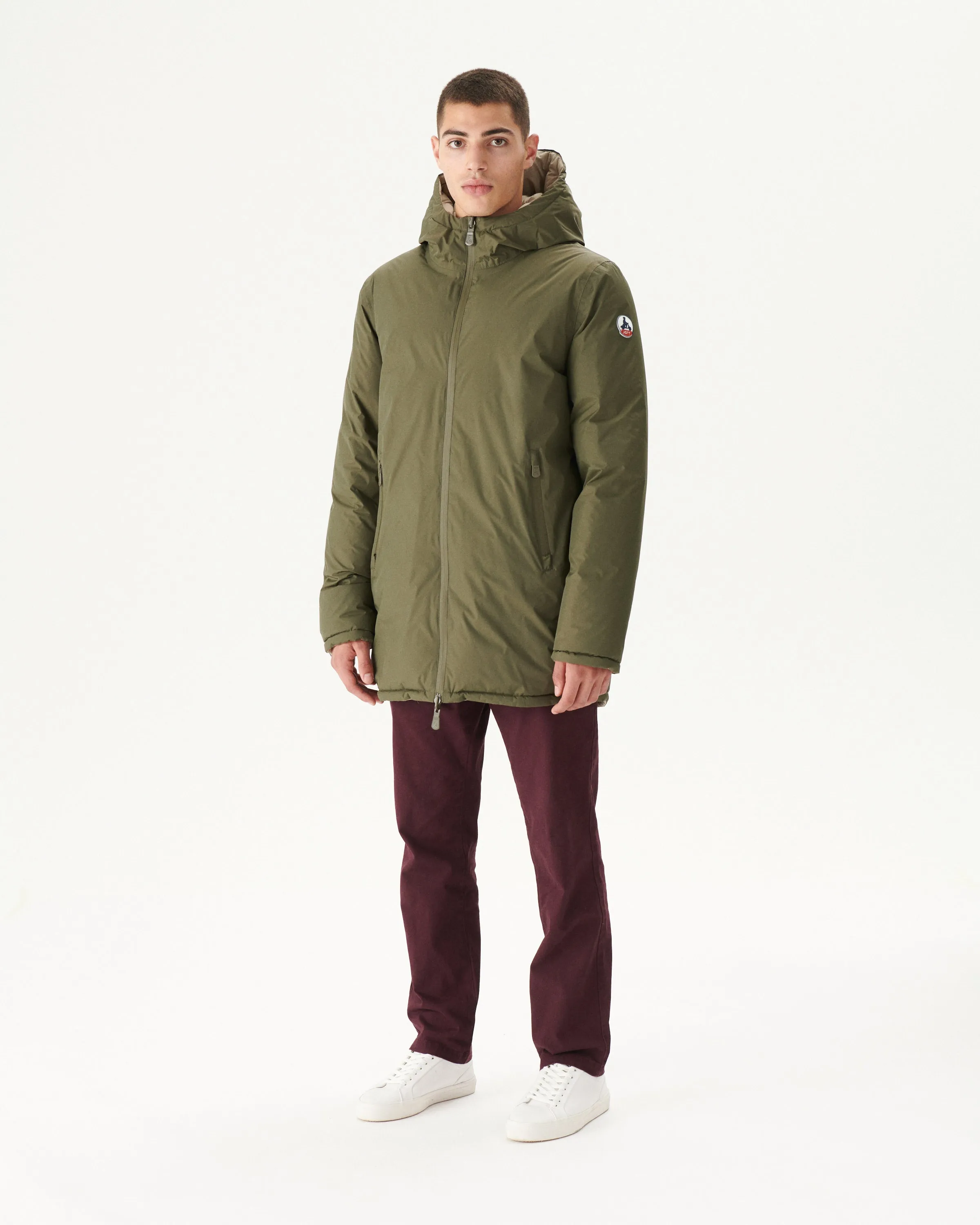 Army/Beige Warm hooded down jacket Toronto