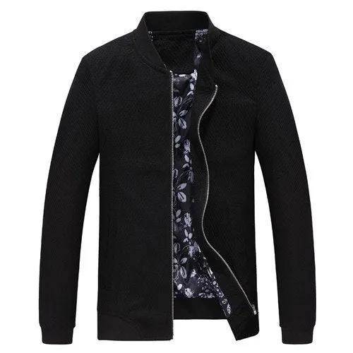 Autumn Classic Mandarin Collar Zipper Jacket