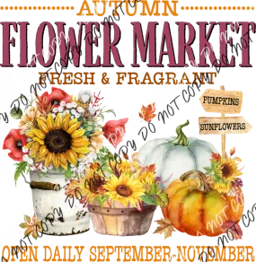 Autumn Flower Market DTF Transfer