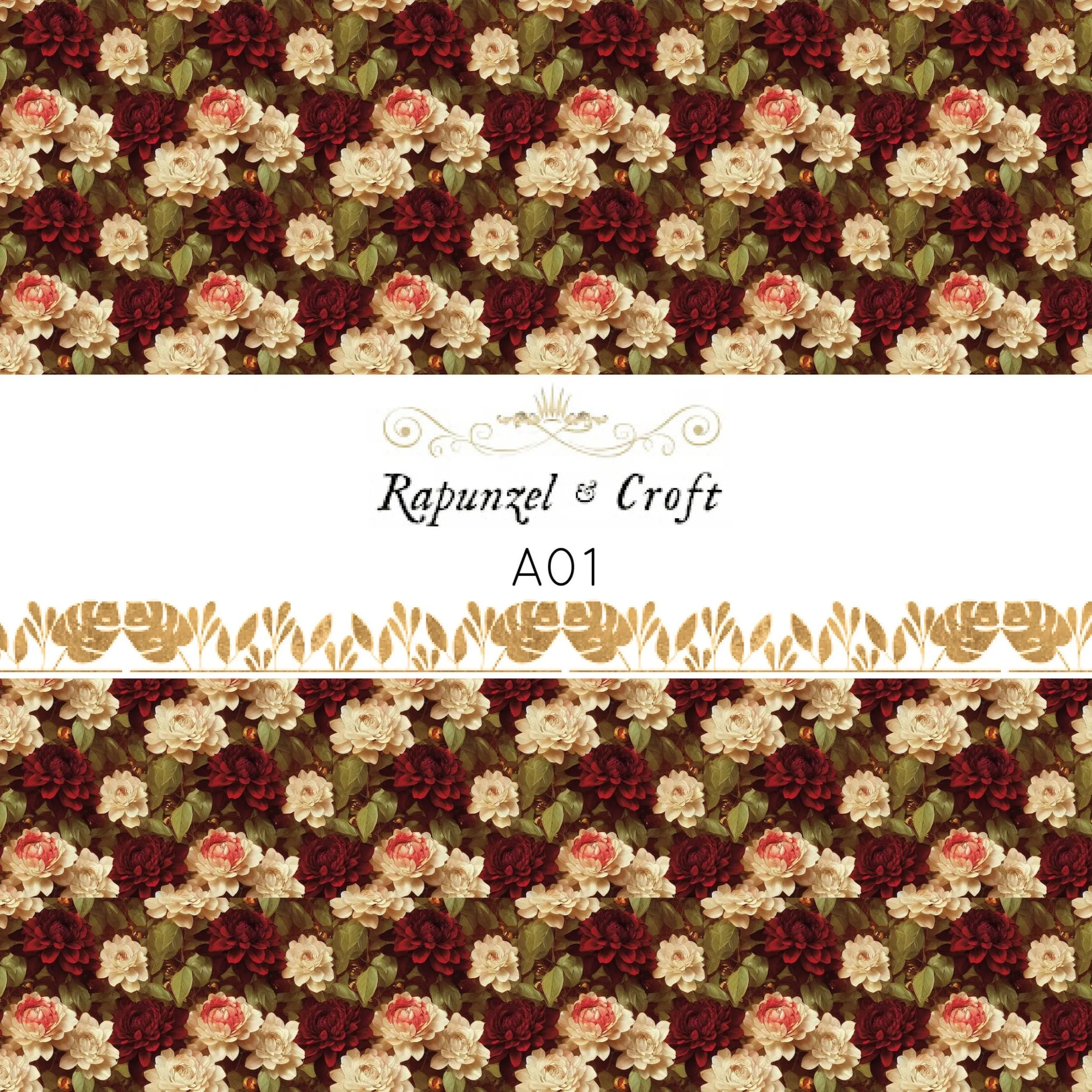 Autumn Roses Transfer Sheet - A01