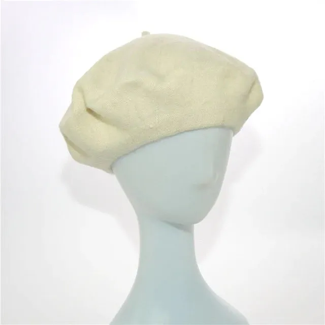 Autumn Winter Classic Unisex Imitation Solid Wool Warm Beanie Beret Hat