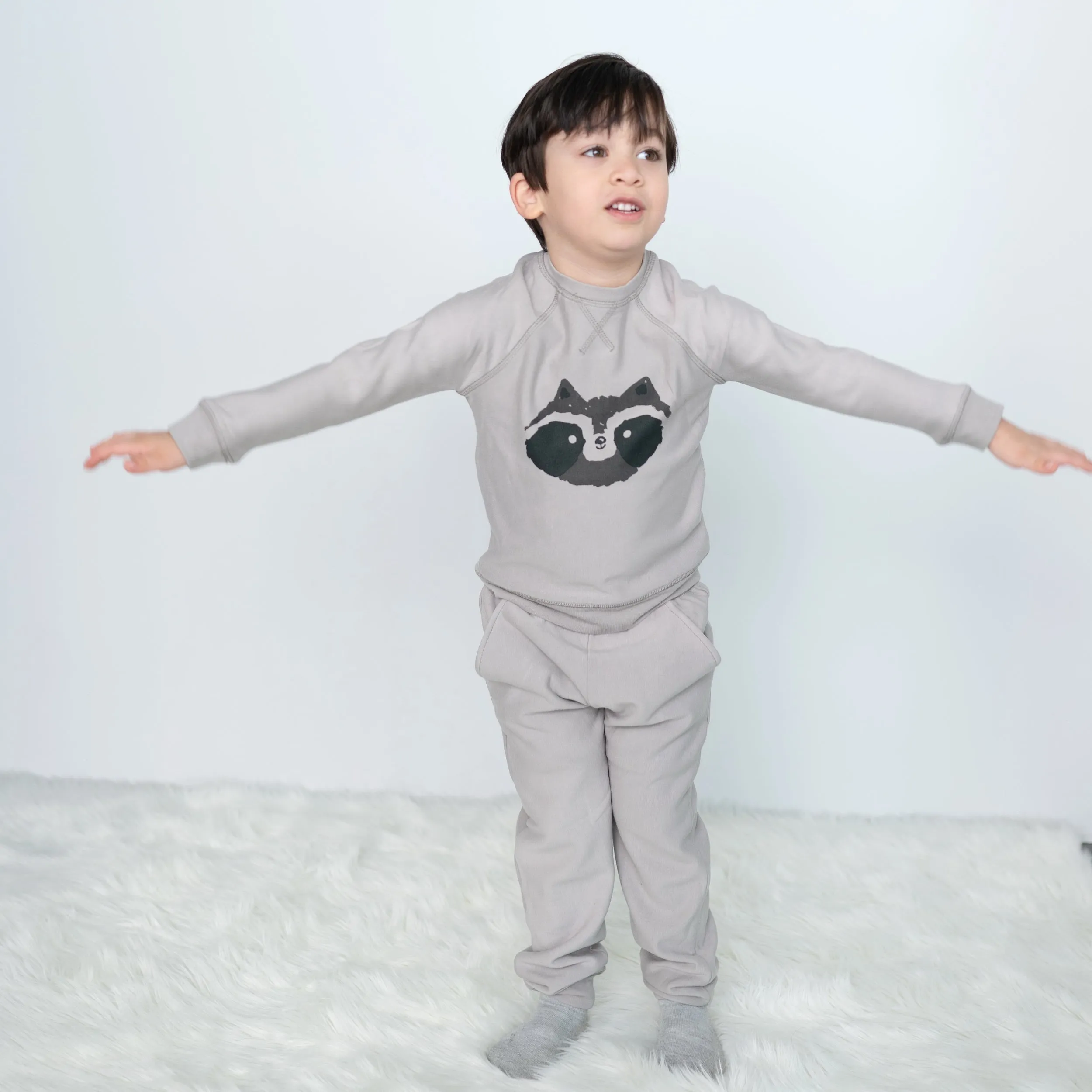 Bamboo Fleece Sweatshirt (Drizzle/Raccoon)