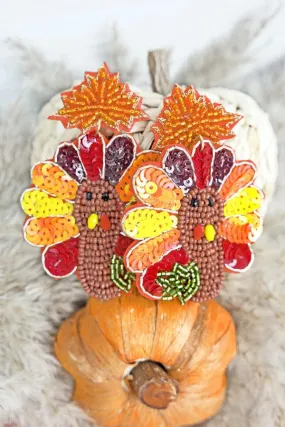 Beaded Halloween / FALL earrings  turkey