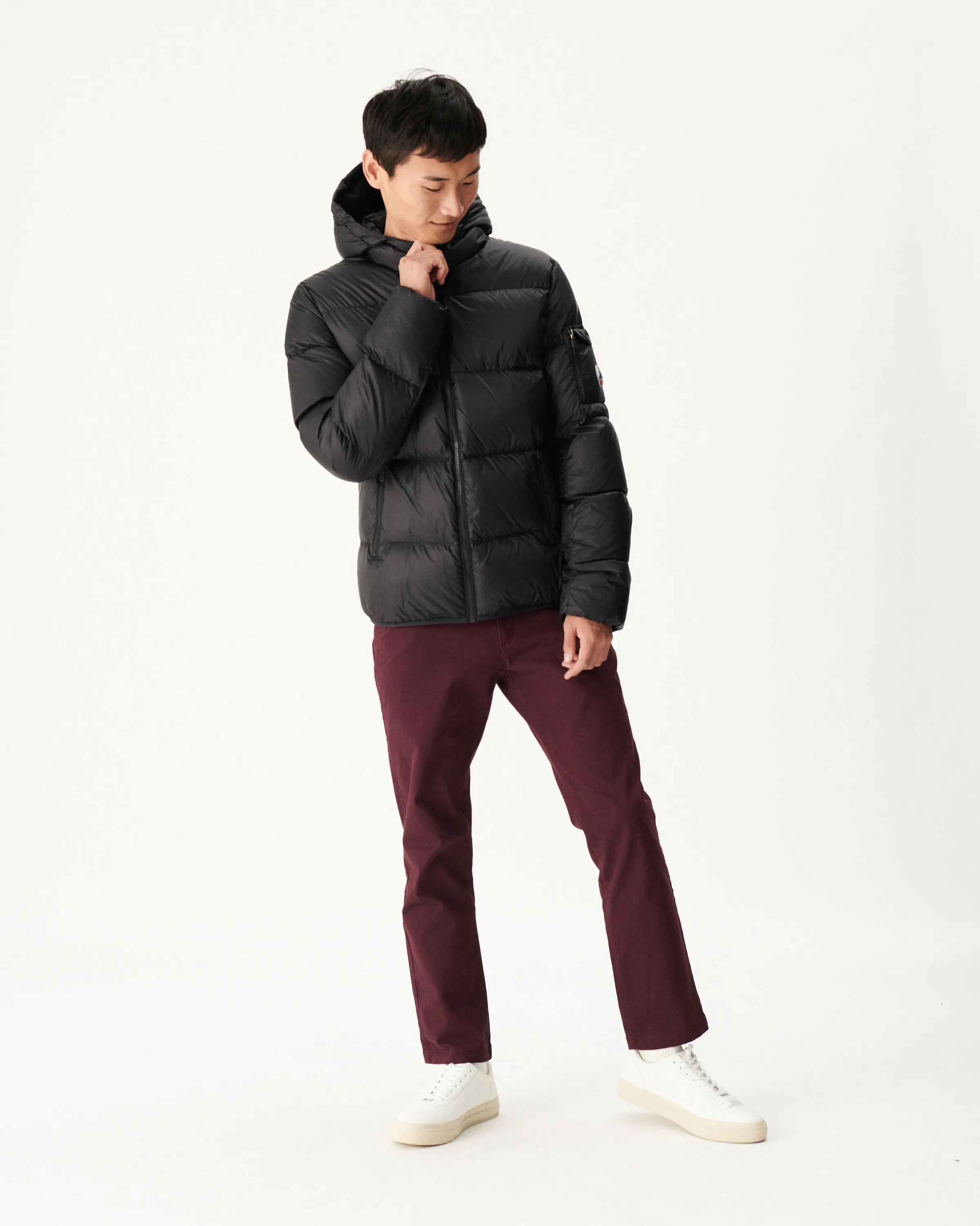 Black Hooded down jacket Java