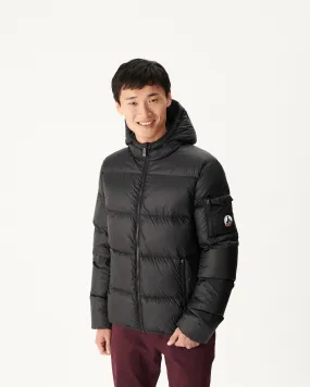 Black Hooded down jacket Java