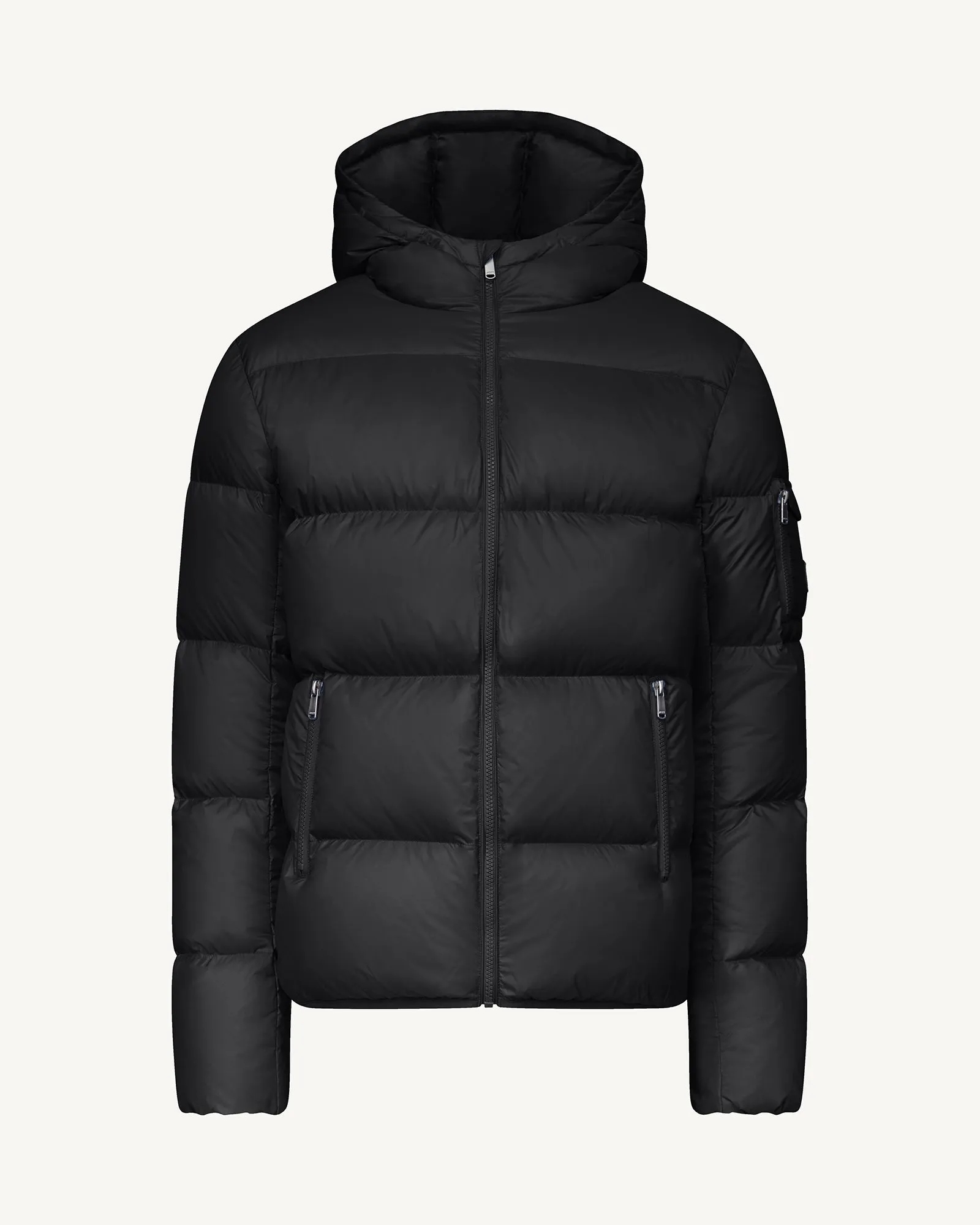 Black Hooded down jacket Java