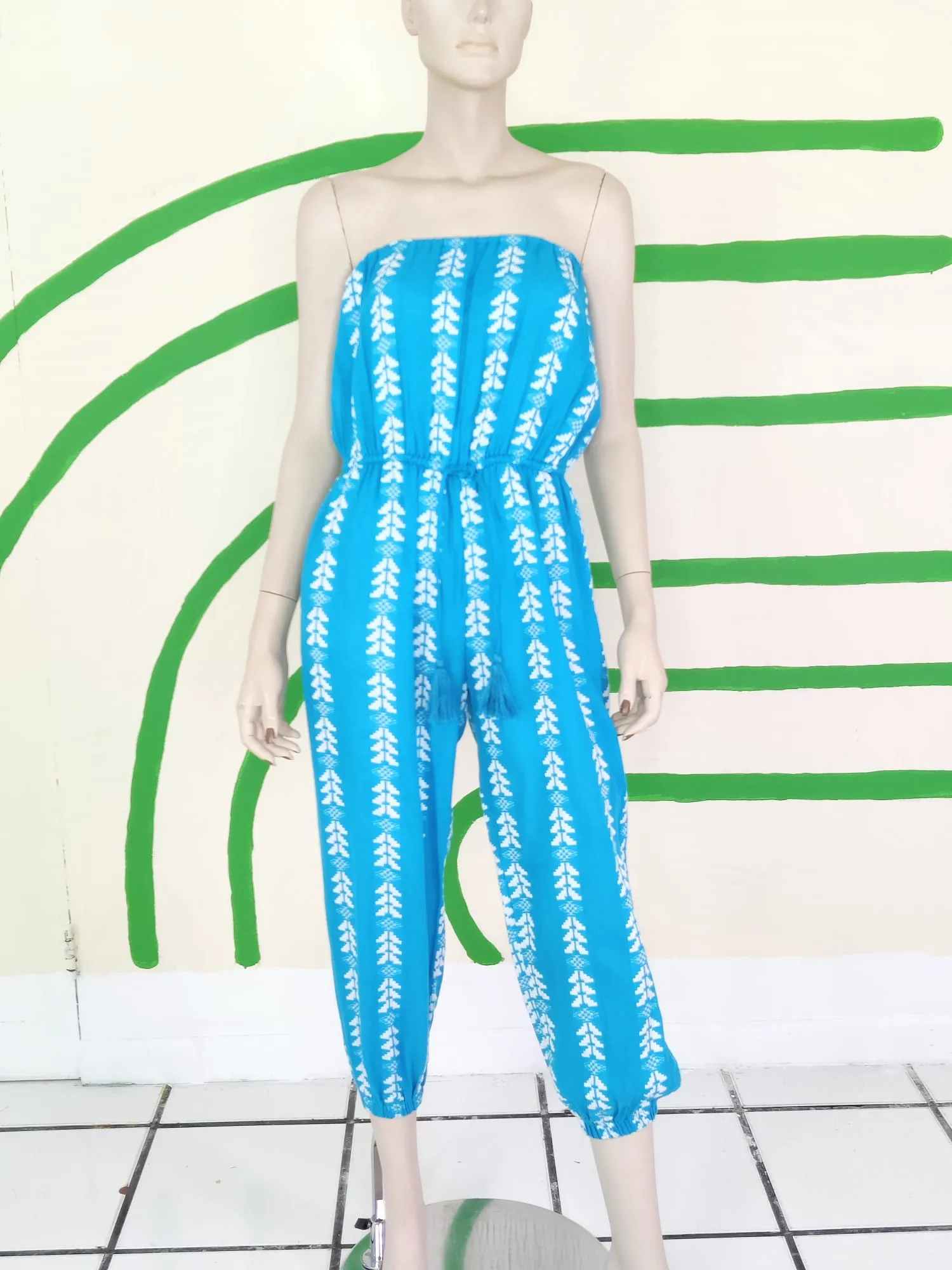 Blue Cotton Jumpsuit