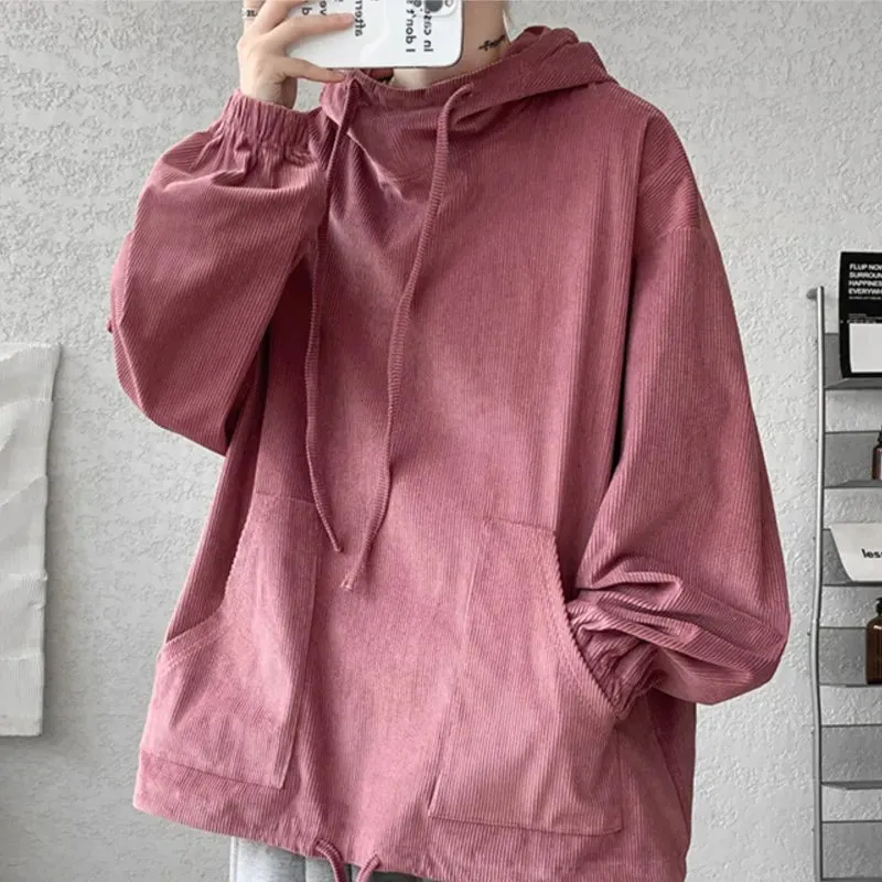 BONSIR  -  Autumn Stand Collar Hoodies Sweatshirts Men Woman Fashion Pink Black Khaki Hip Hop Hoody Male Brand Casual Loose Tops