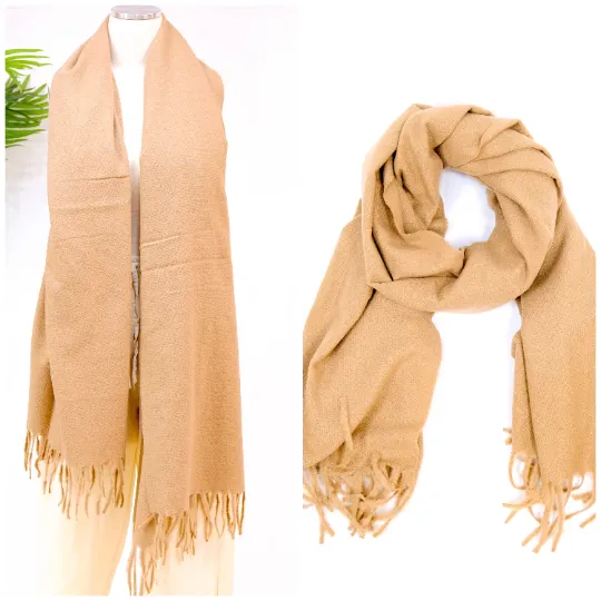 Cashmere Feel Warm Oversized Scarf with Fringe ( 12 Per Pack)