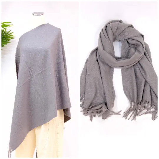 Cashmere Feel Warm Oversized Scarf with Fringe ( 12 Per Pack)