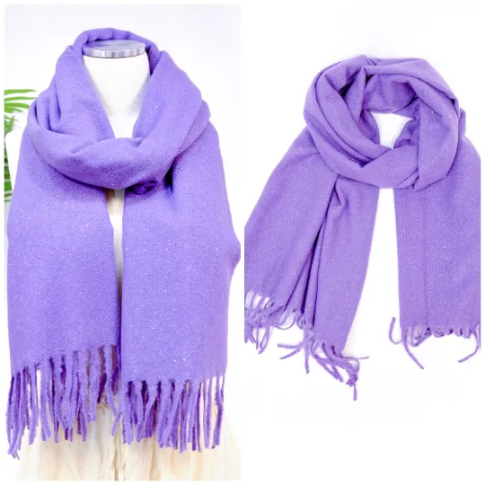 Cashmere Feel Warm Oversized Scarf with Fringe ( 12 Per Pack)