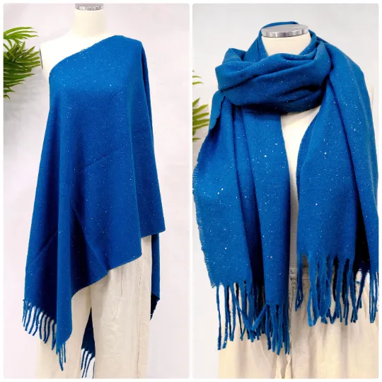 Cashmere Feel Warm Oversized Scarf with Fringe