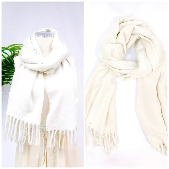 Cashmere Feel Warm Oversized Scarf with Fringe