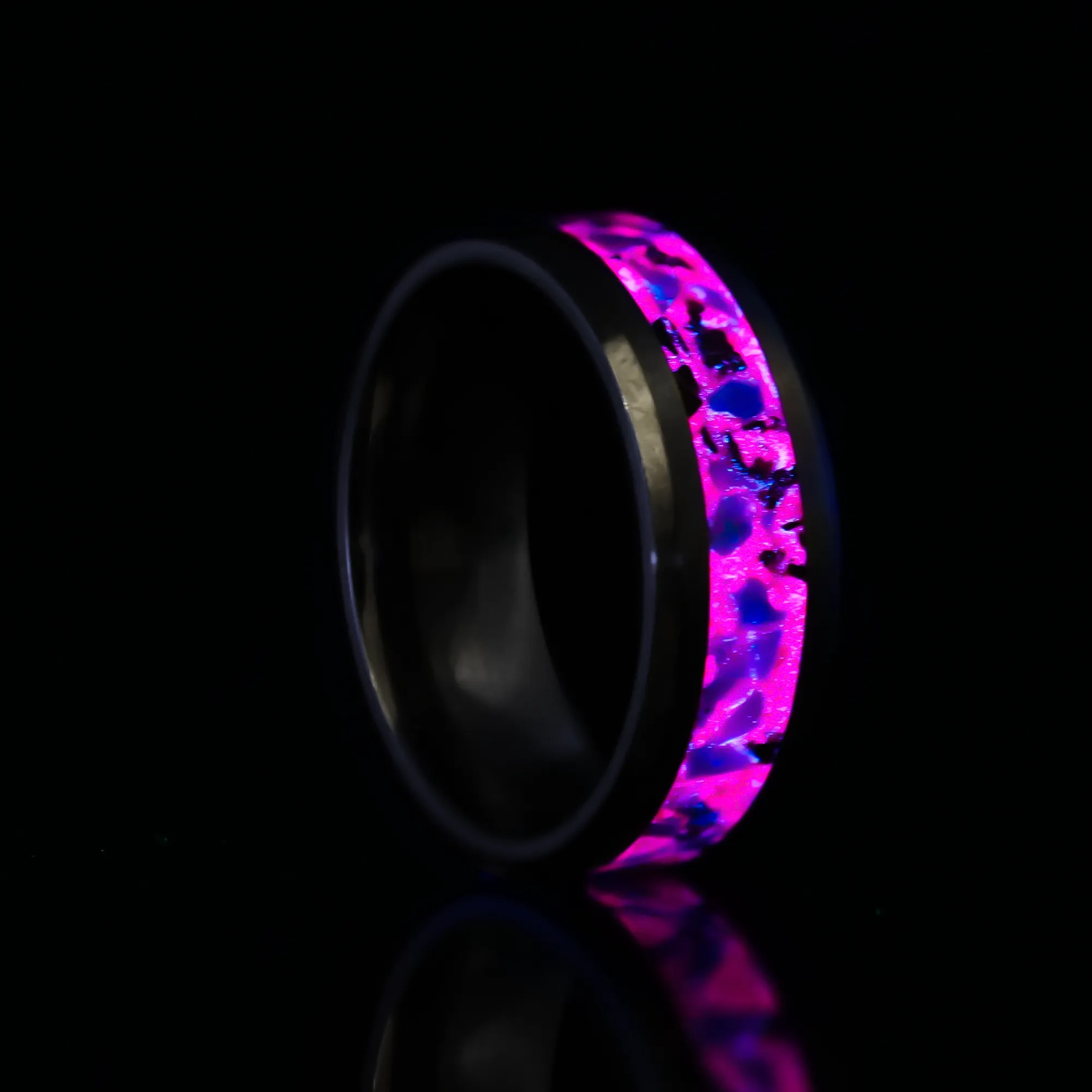 Cotton Candy Opal Glowstone Ring on Titanium