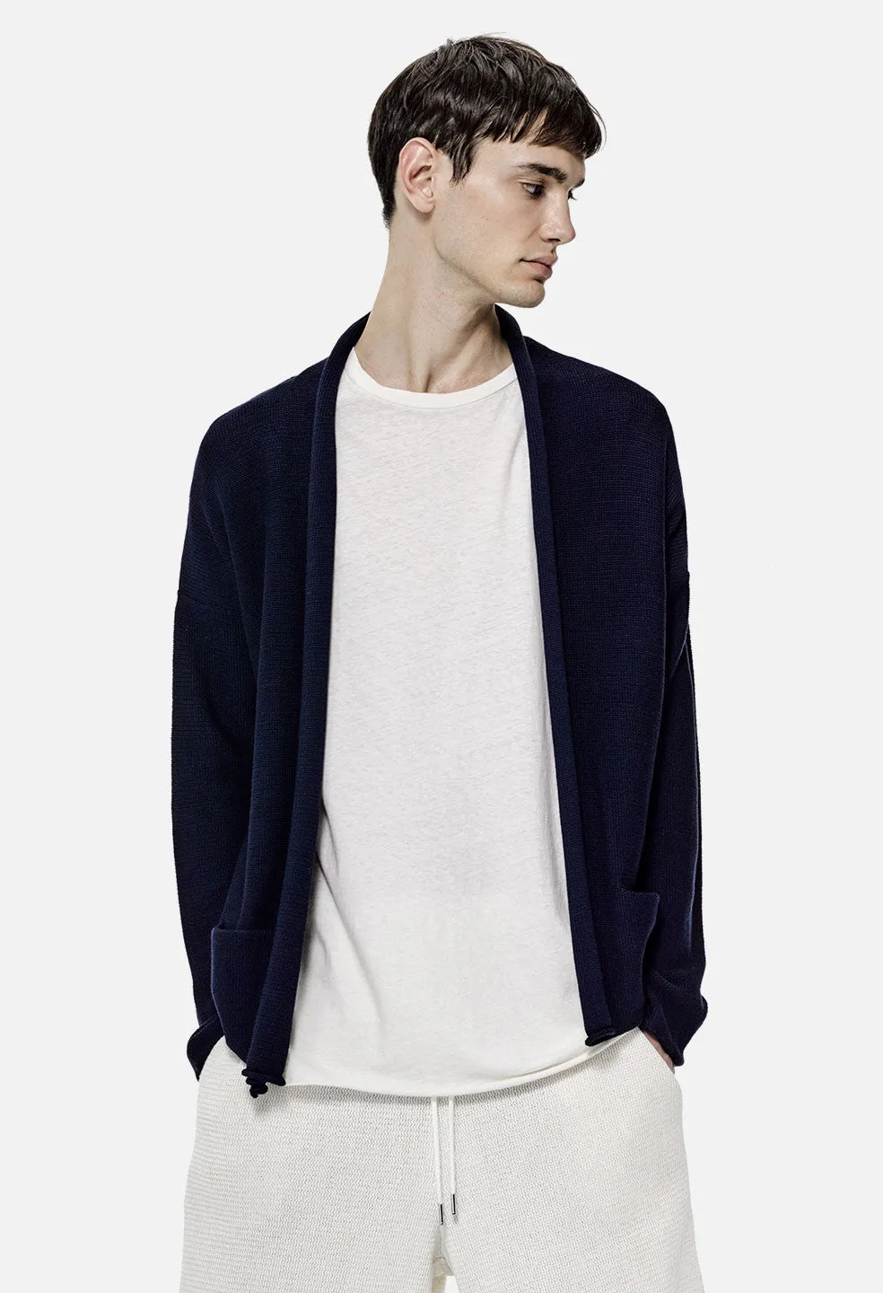 Cotton Cardigan / Navy