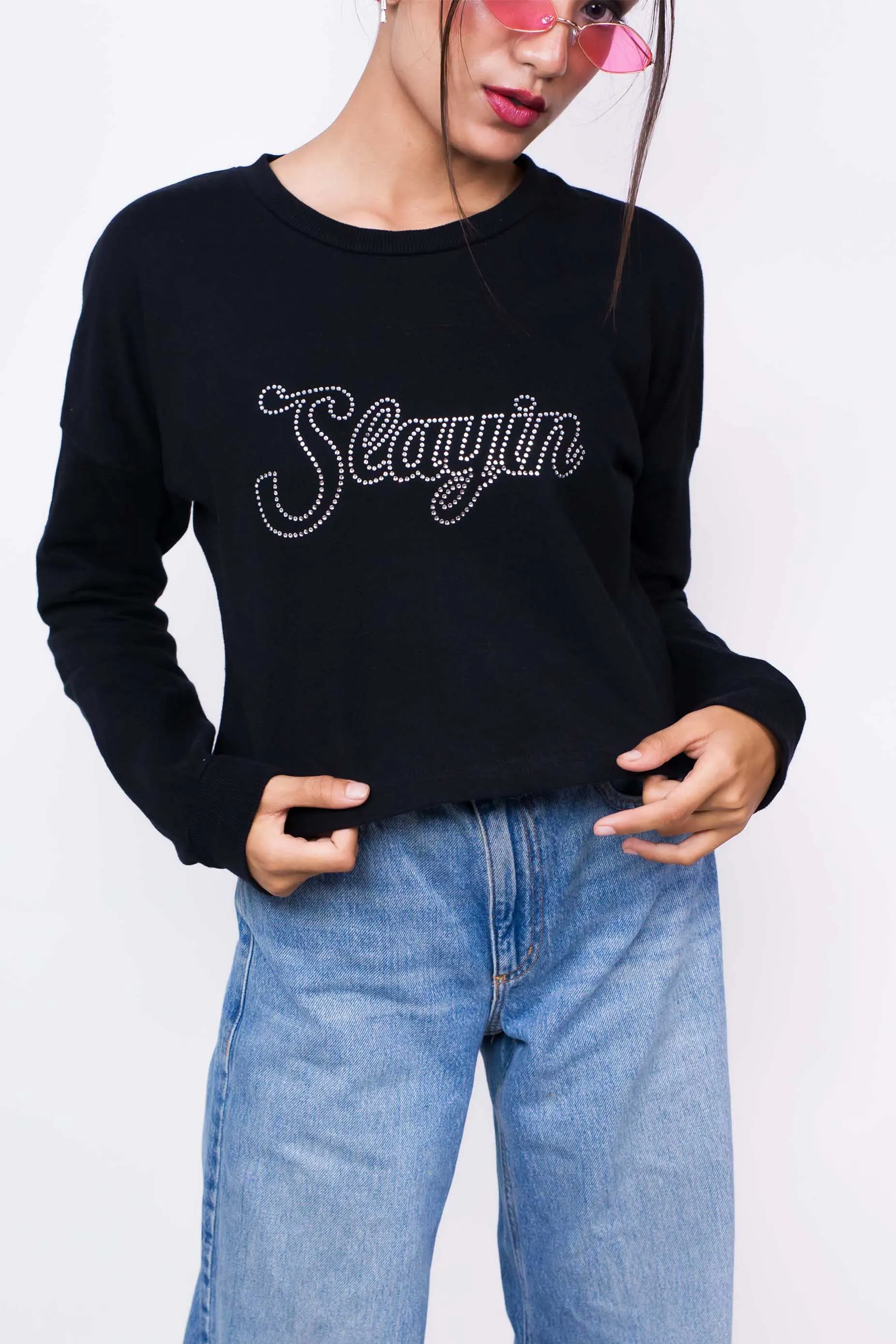 Crop Sweatshirt Black