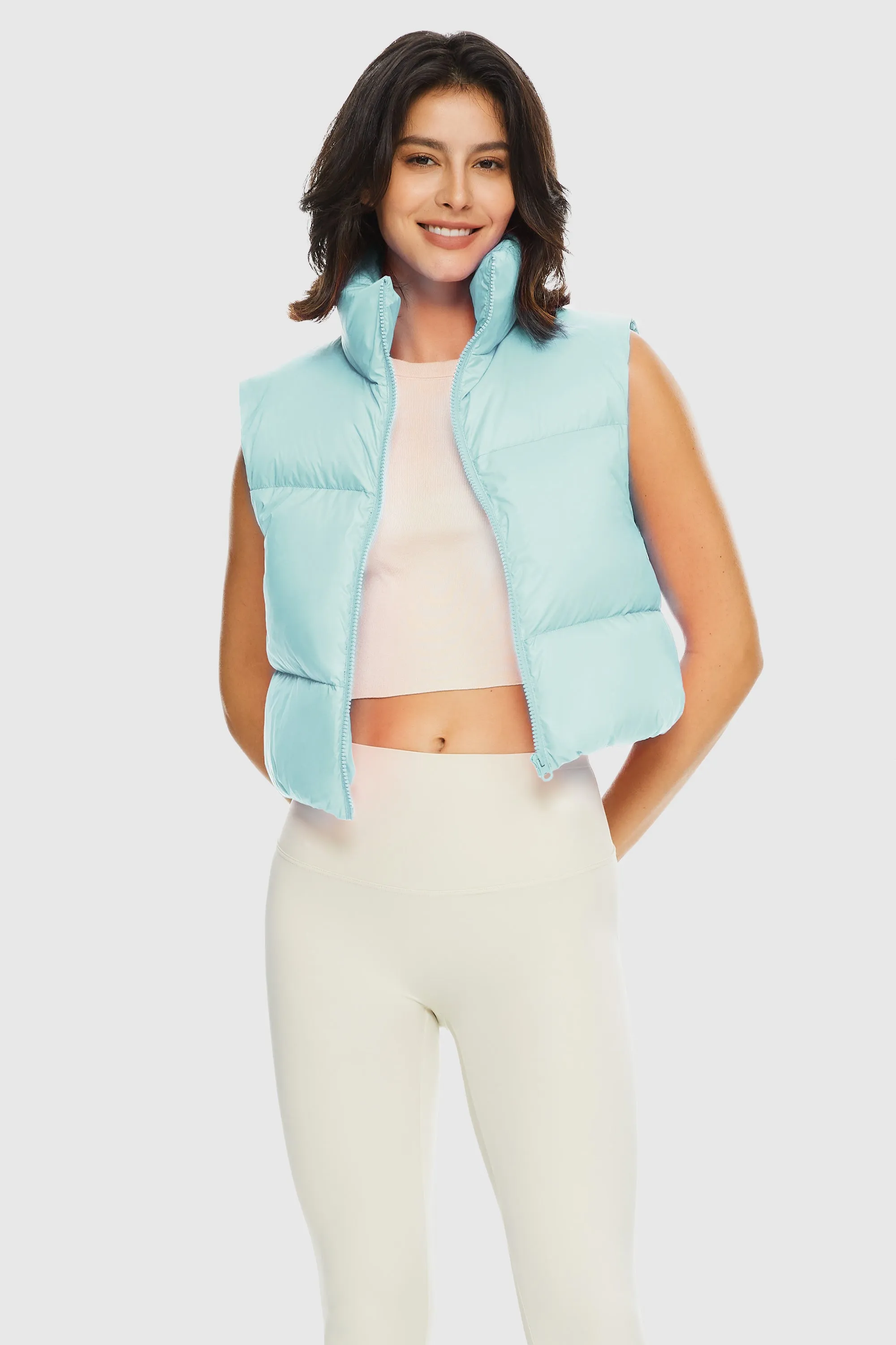 Cropped Puffer Down Vest