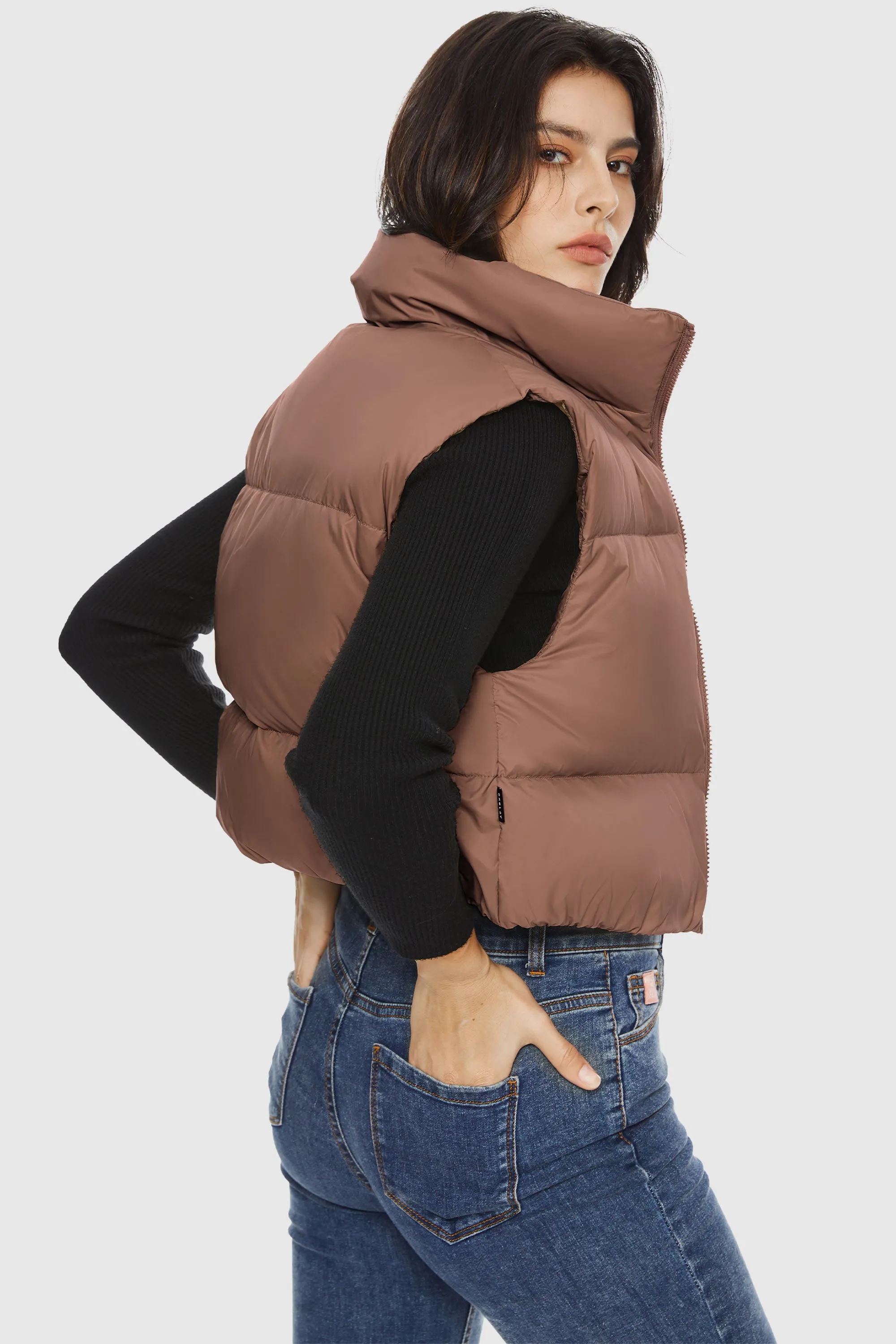 Cropped Puffer Down Vest