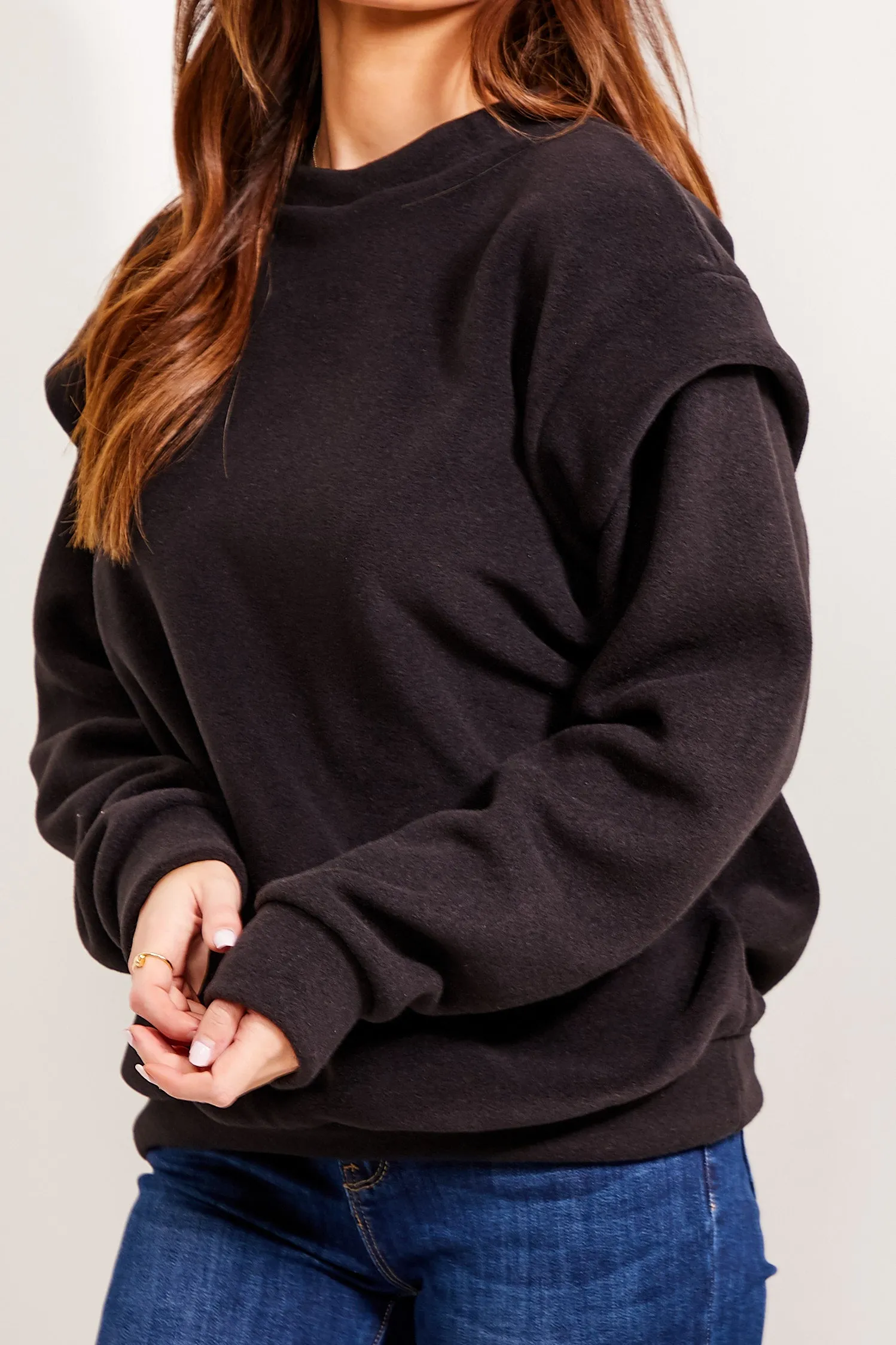 Dakota Black Fleece Oversized Sweatshirt