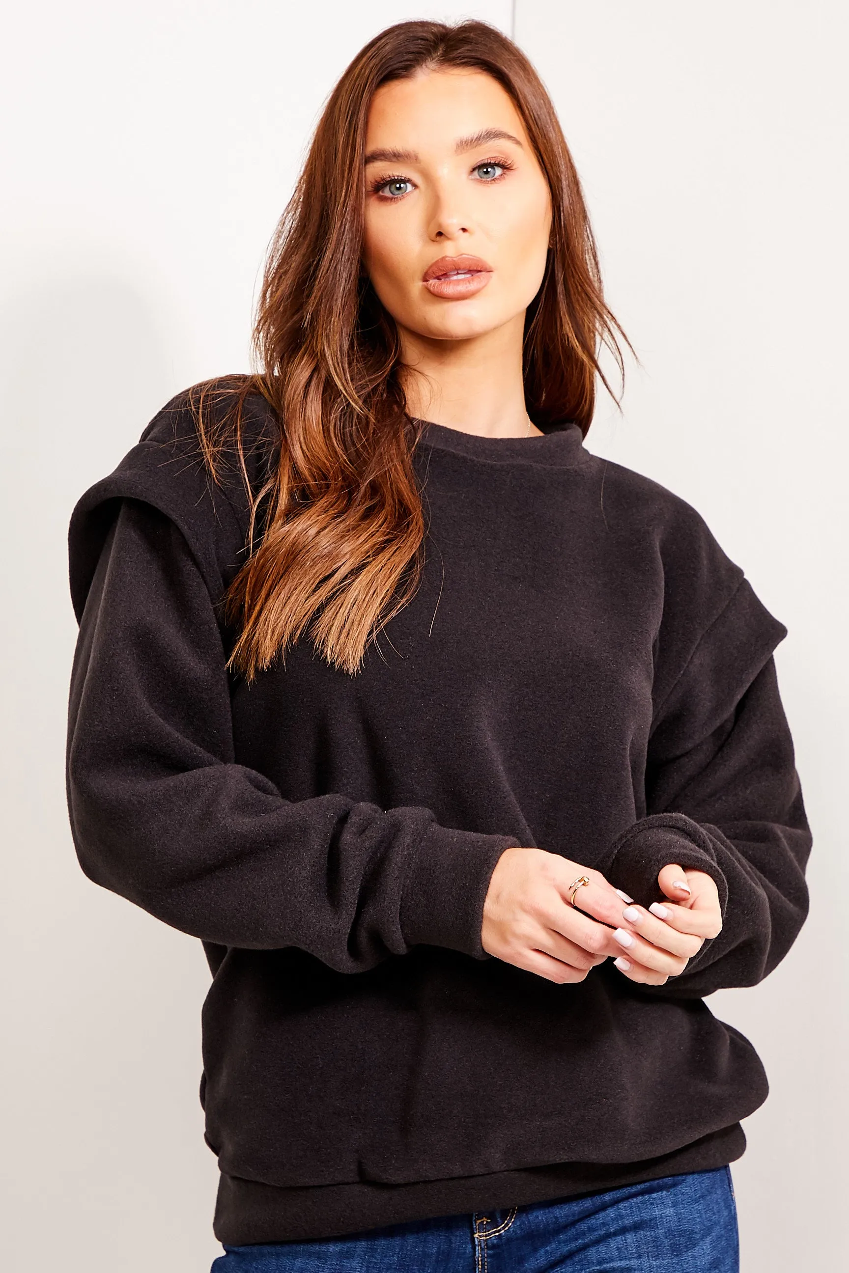 Dakota Black Fleece Oversized Sweatshirt