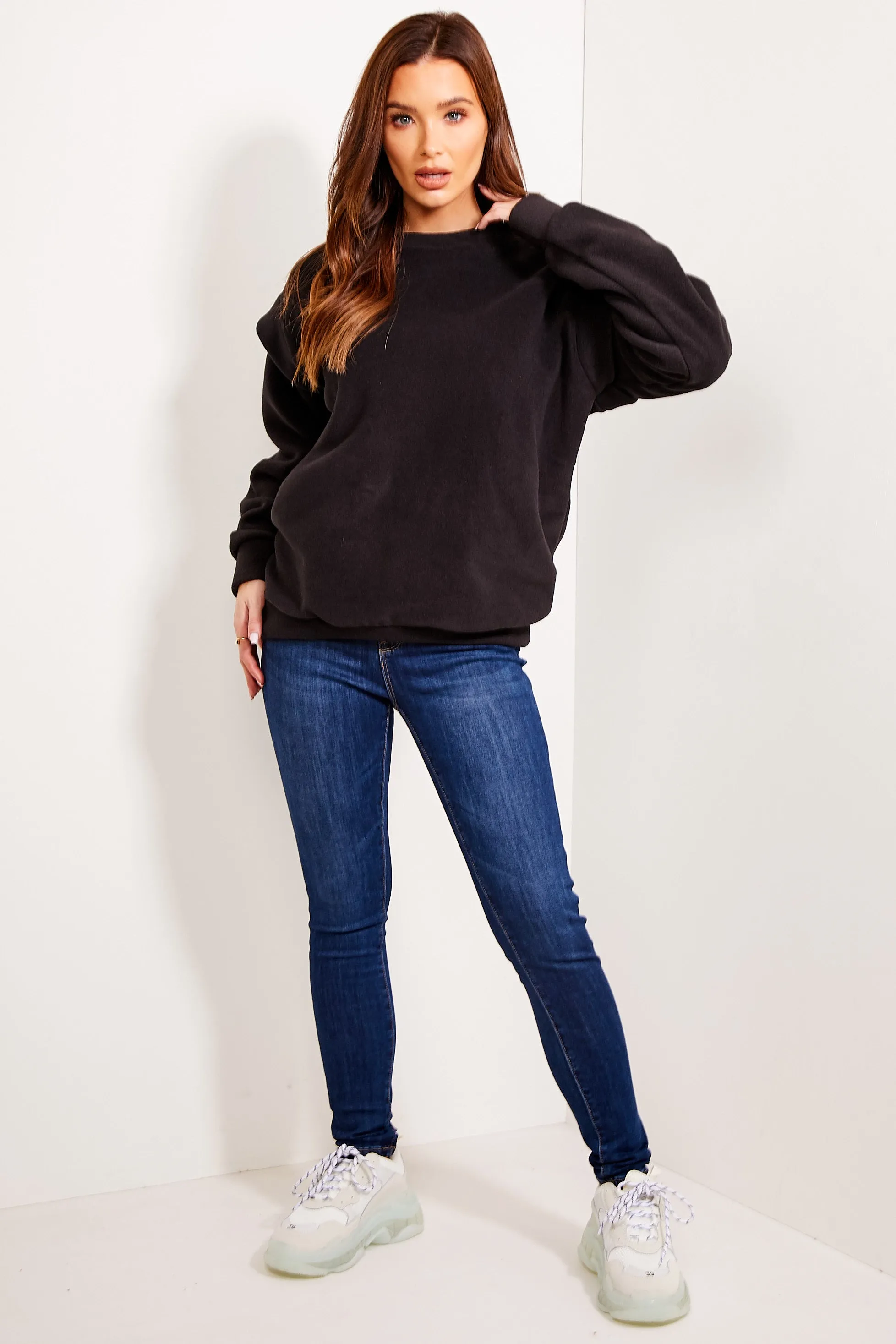 Dakota Black Fleece Oversized Sweatshirt