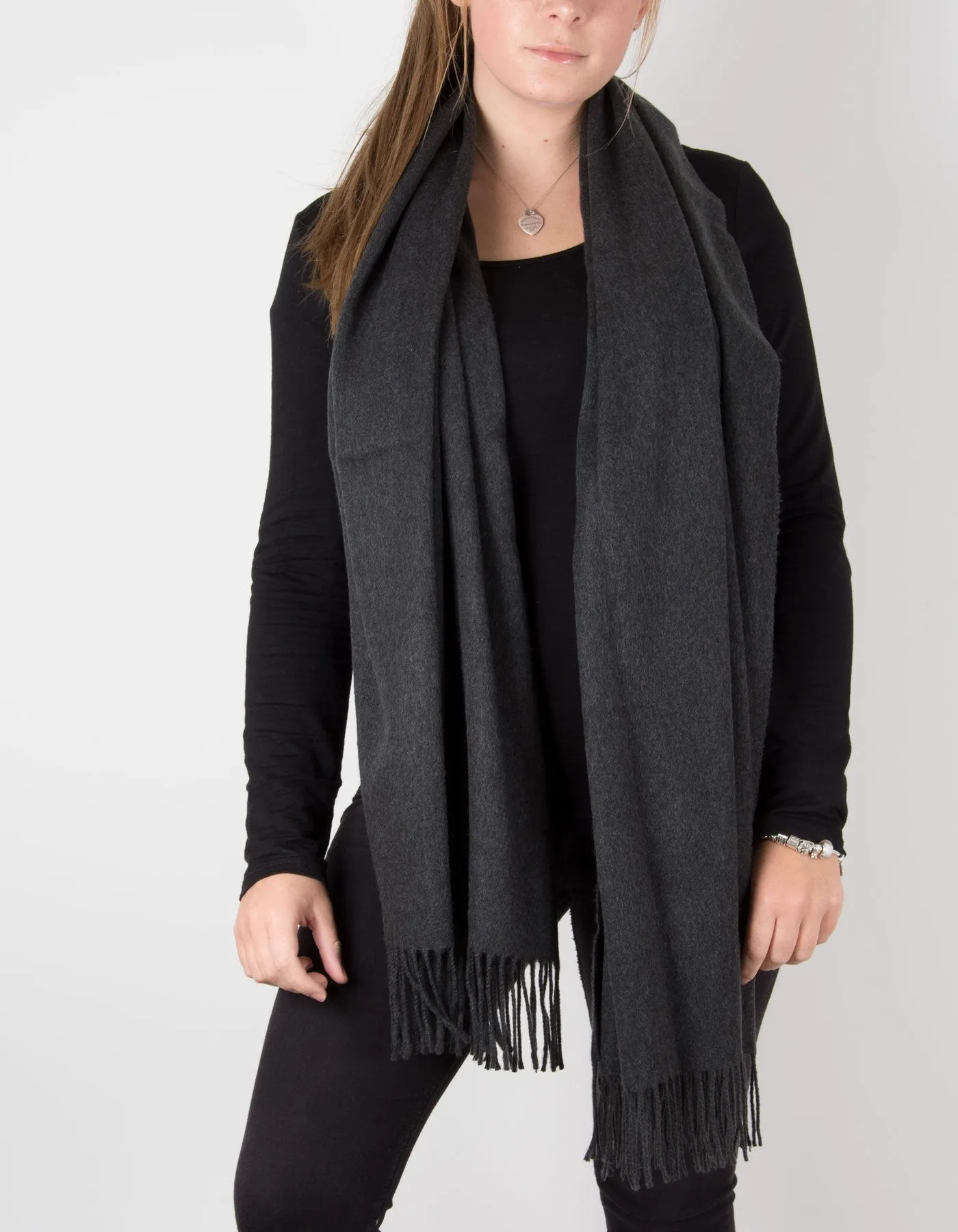 Dark Grey Winter Pashmina