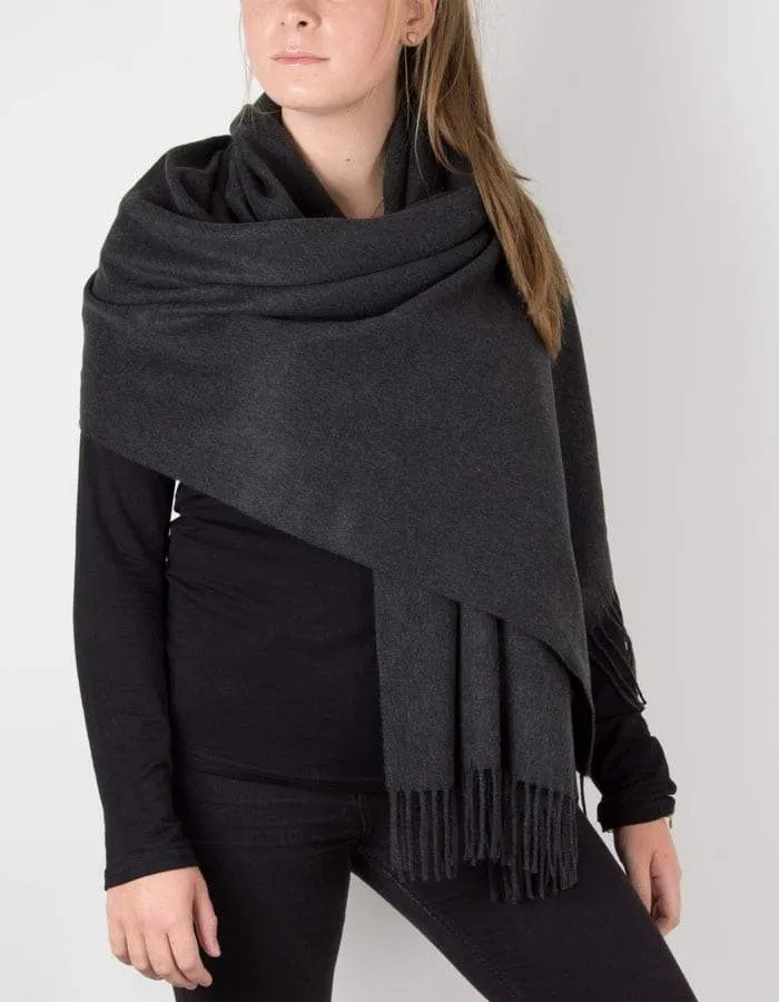 Dark Grey Winter Pashmina