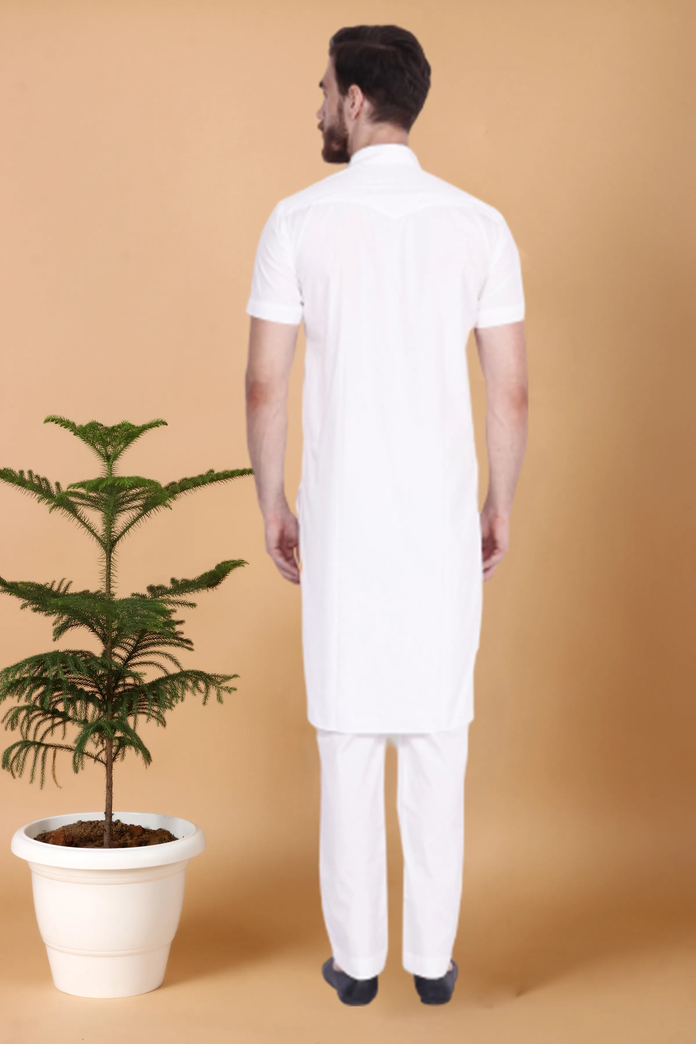 Detailed Cotton Kurta Pajama