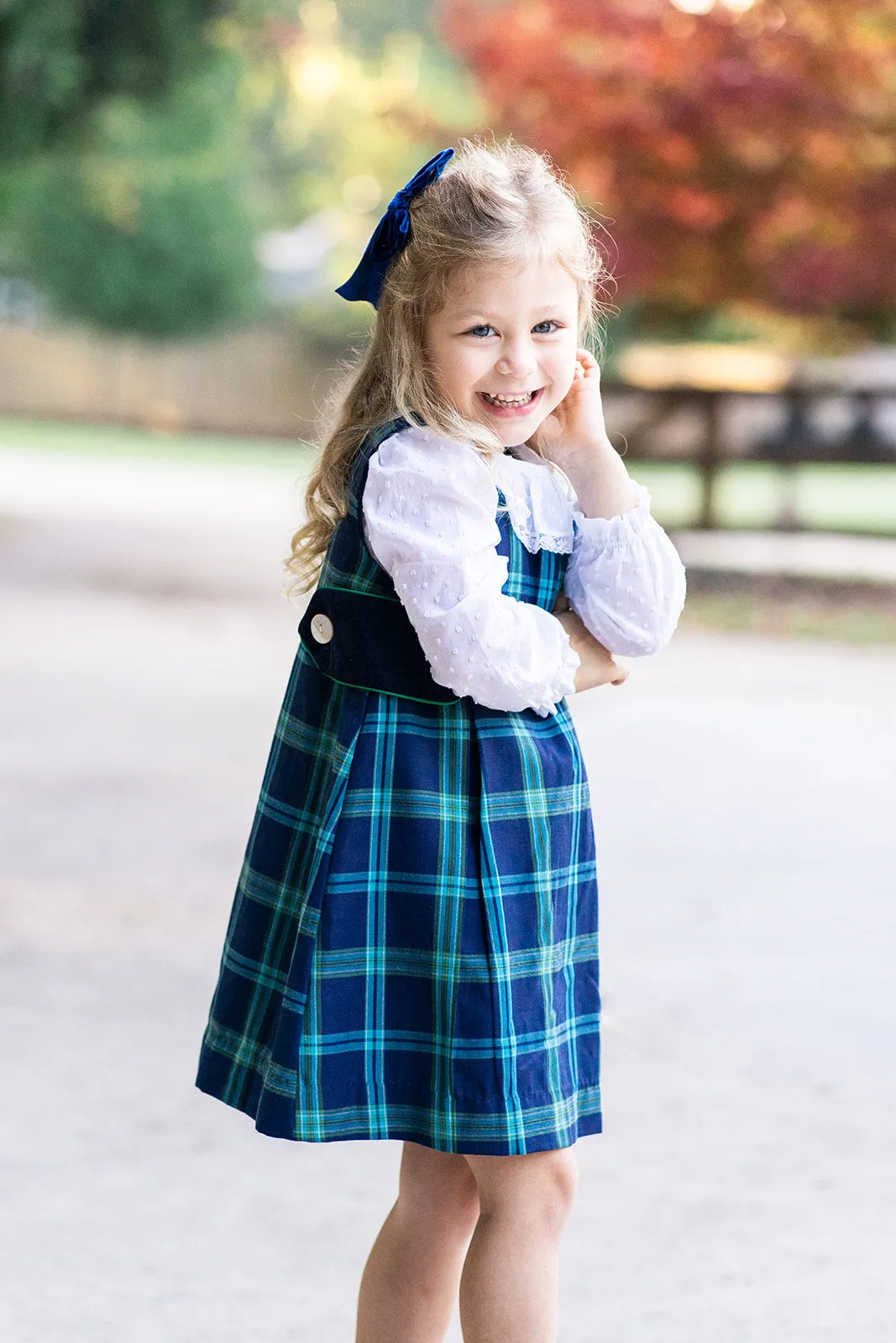 Fall  Blue Plaid Girl's Jumper