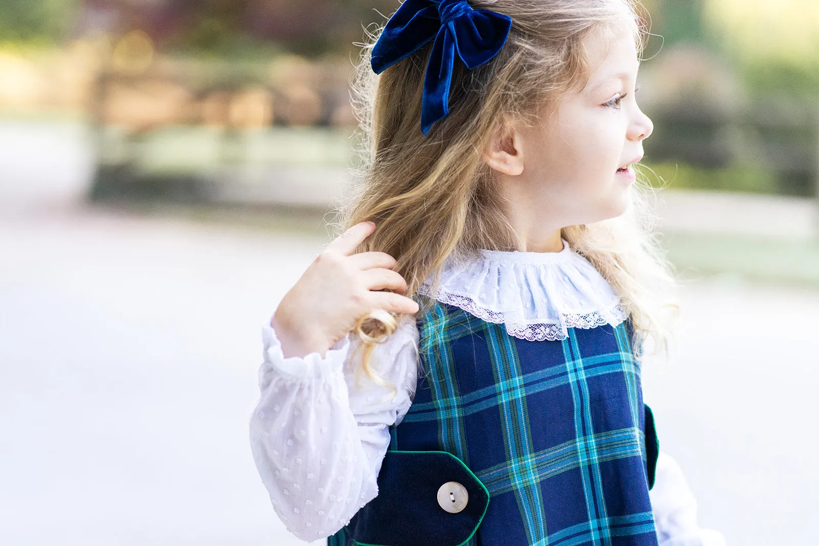 Fall  Blue Plaid Girl's Jumper