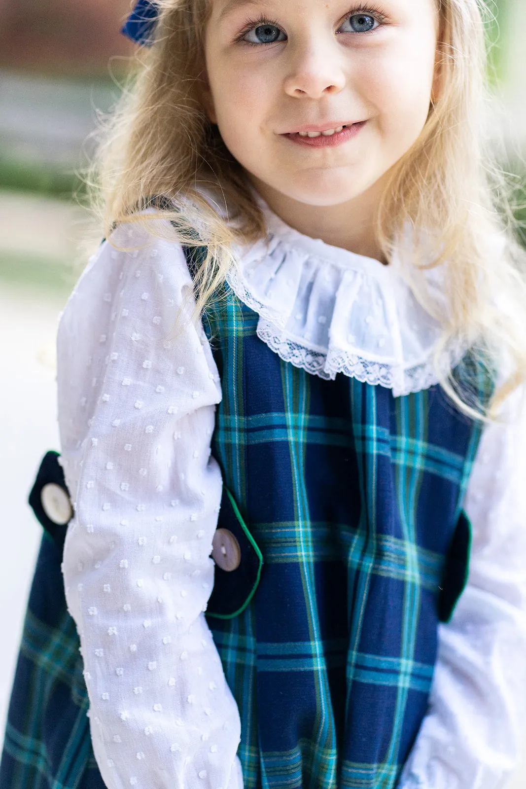 Fall  Blue Plaid Girl's Jumper