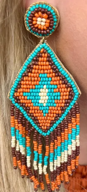 Fall In Southwest Beaded Earring