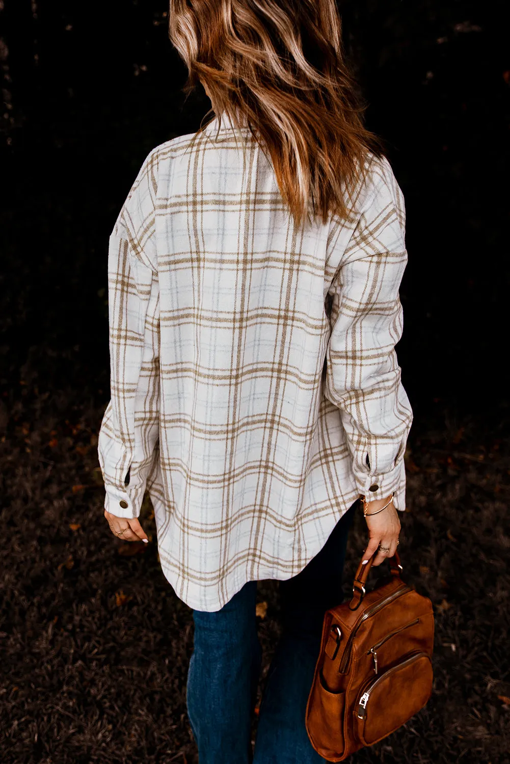 Fall Khaki Plaid Shacket