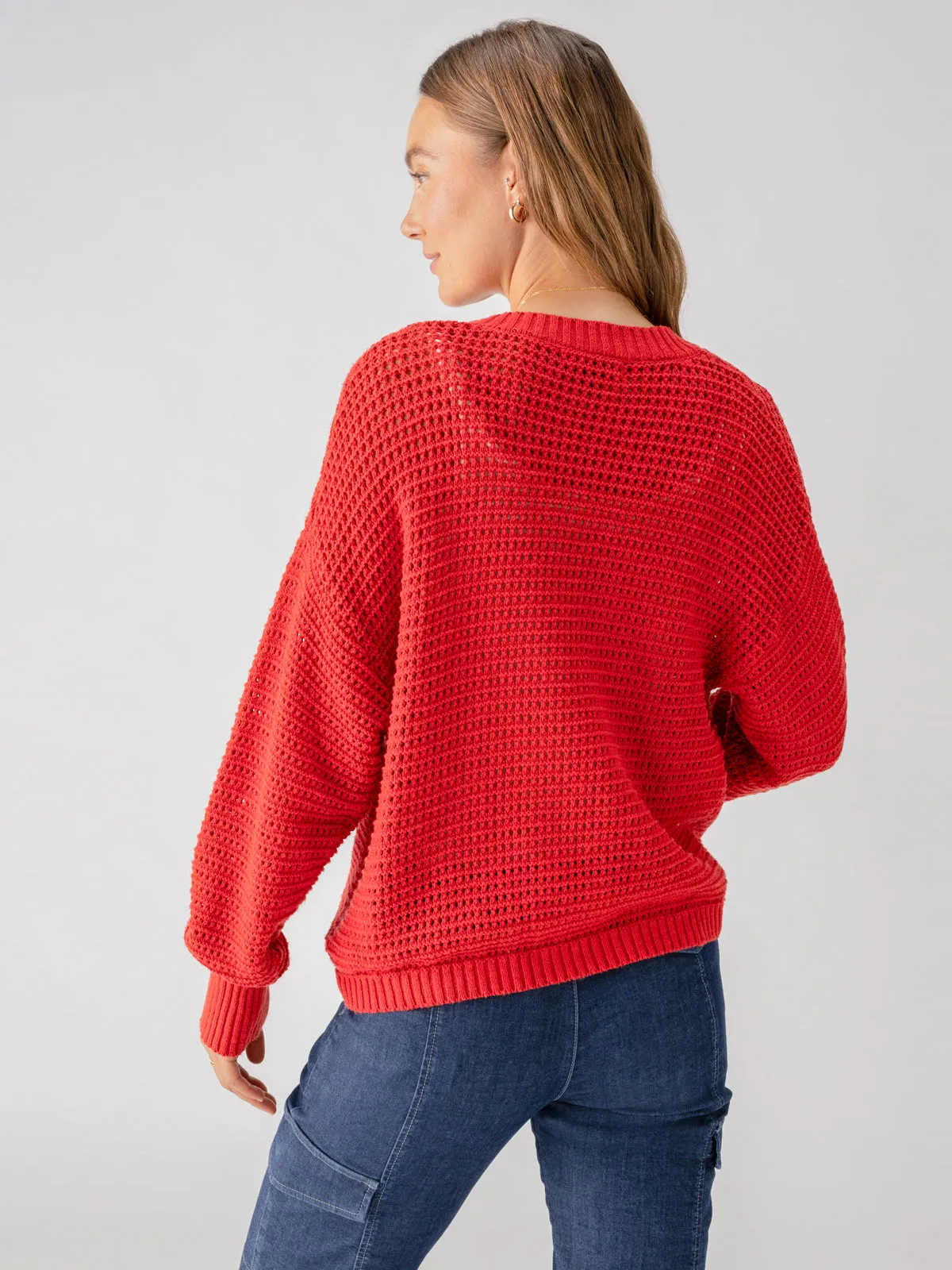 Falling For Fall Cardi Cherry Red