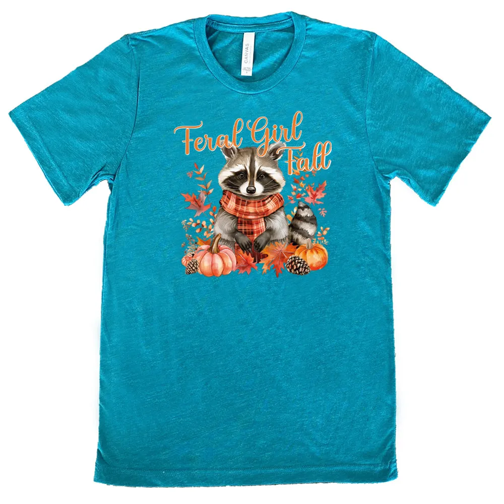 Feral Girl Fall Raccoon Shirt Unisex