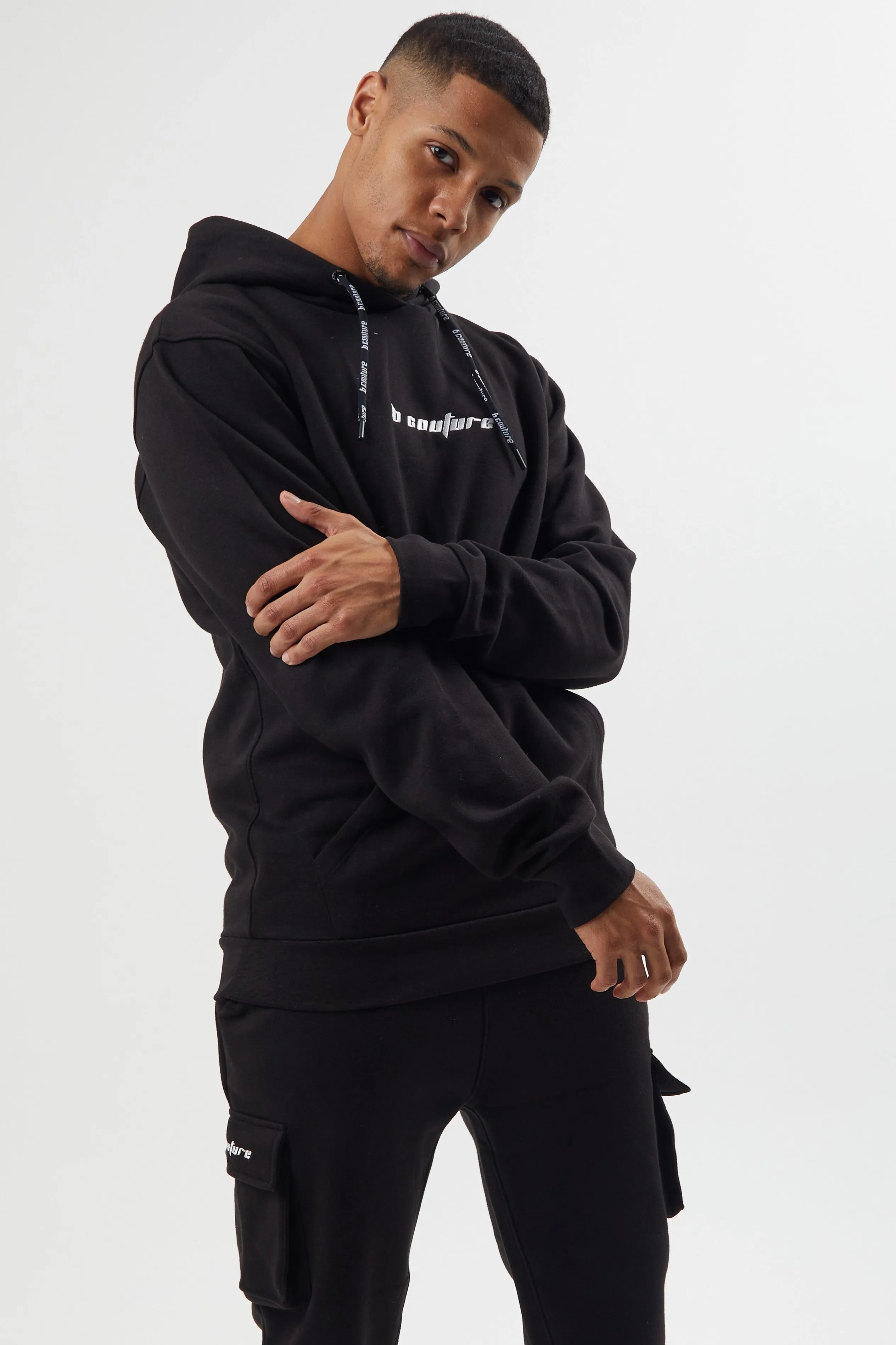 Field Place Cargo Fleece Tracksuit - Black