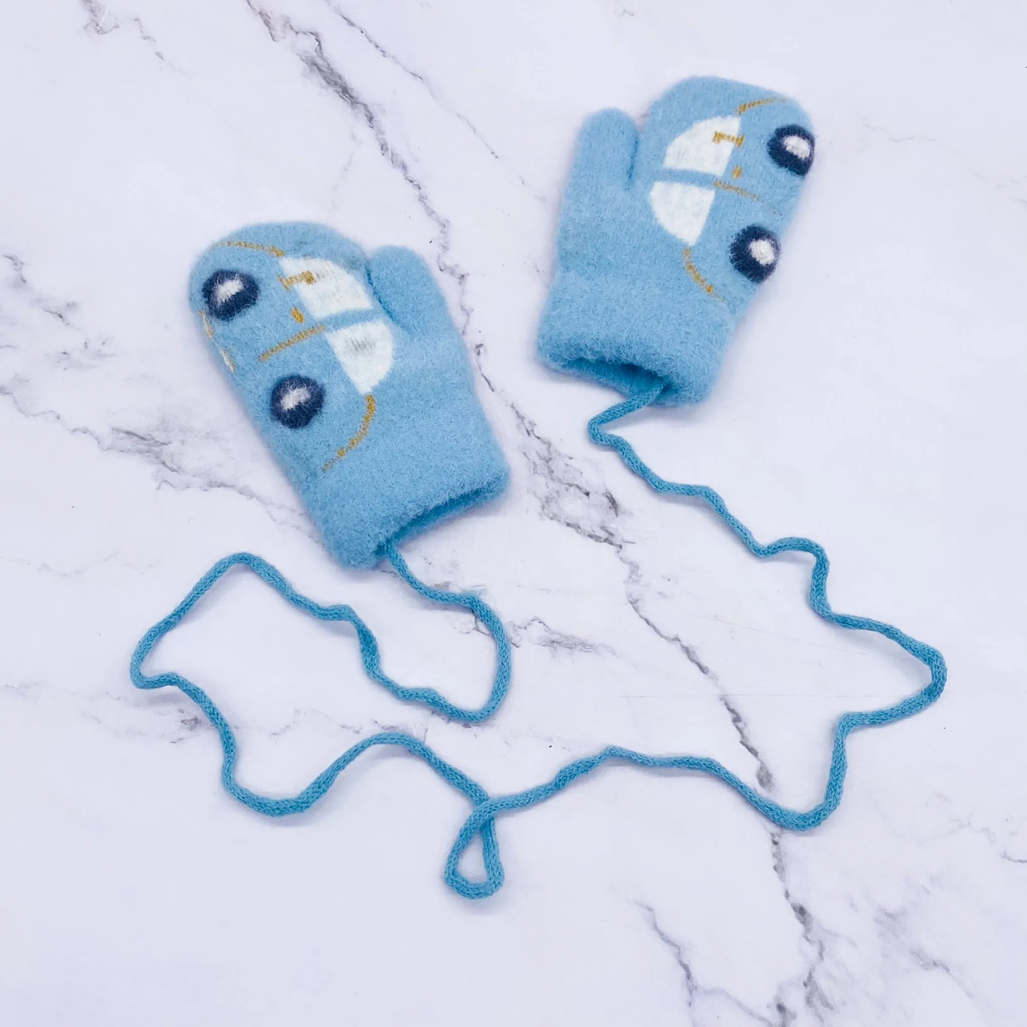 Fleece Lined Car Design Mittens for Kids, Cute Warm Gloves