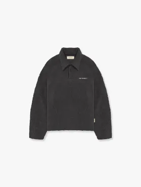 FLEECE POLO SWEATER - DARKGREY