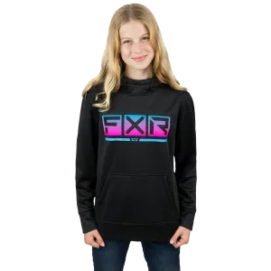 FXR Youth Podium Tech Pullover Fleece Black/Nightclub